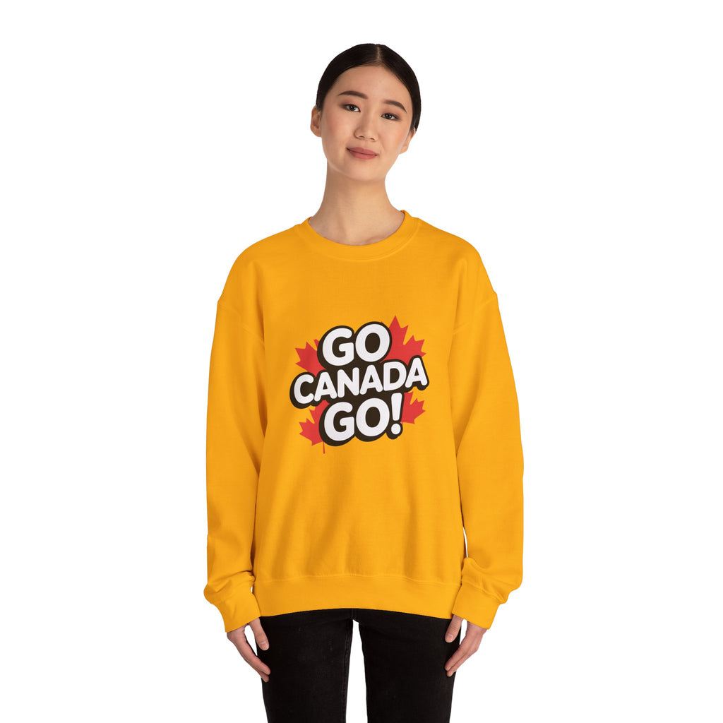 Go Canada Go! Crewneck Sweatshirt — Canadian Pride Maple Leaf Pullover