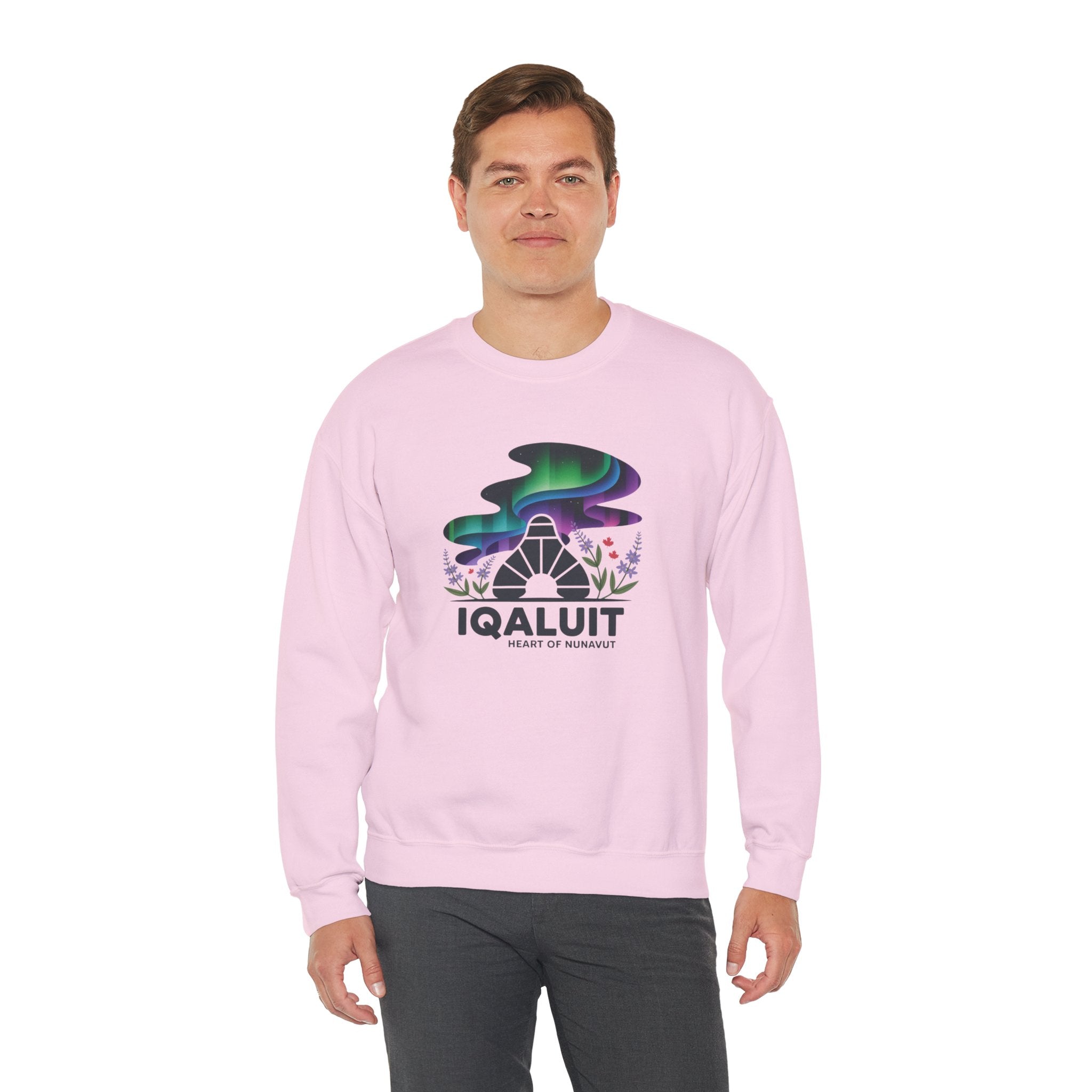 Iqaluit Northern Lights Sweatshirt – Heart of Nunavut Souvenir Crewneck