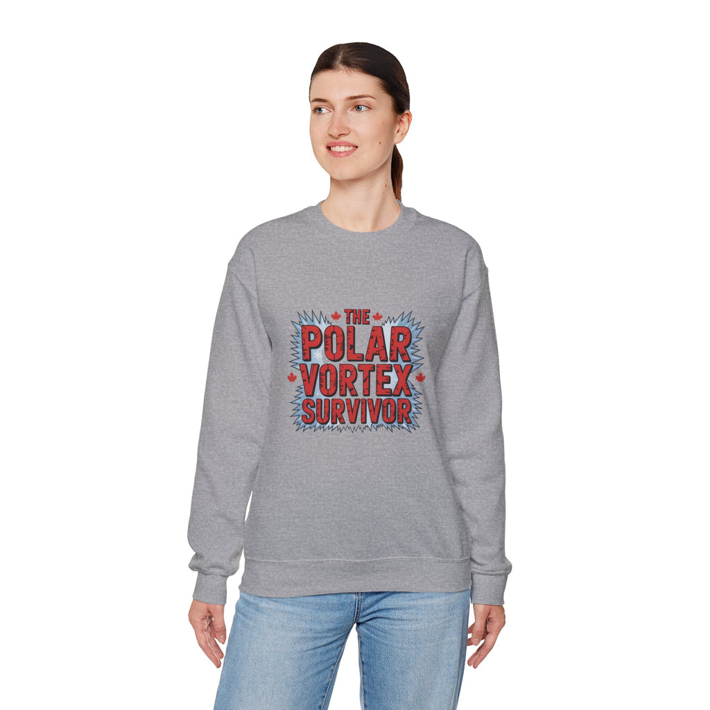 Polar Vortex Survivor Sweatshirt — Funny Winter Cold Weather Crewneck