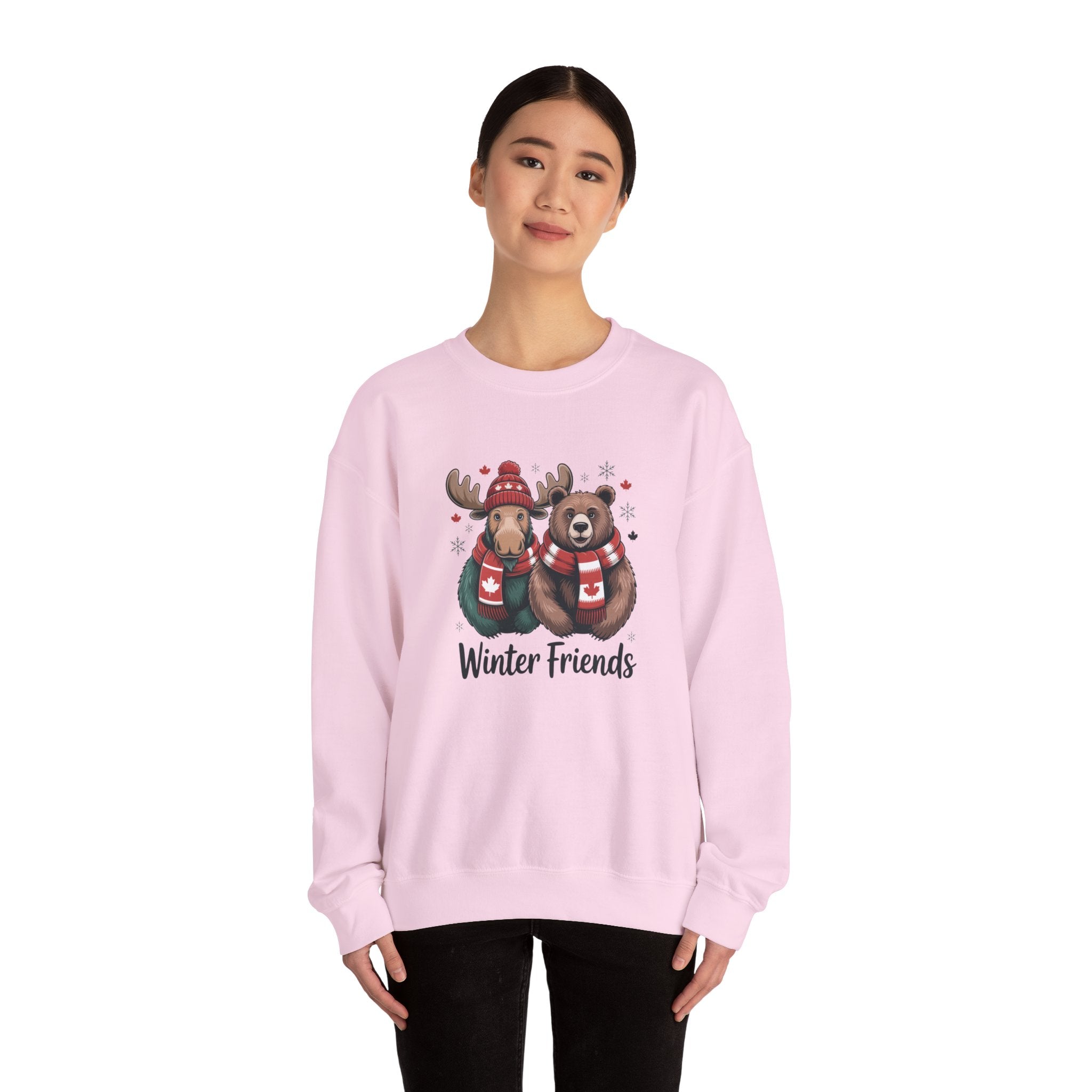 Winter Friends Crewneck Sweatshirt — Moose & Bear Holiday Pullover