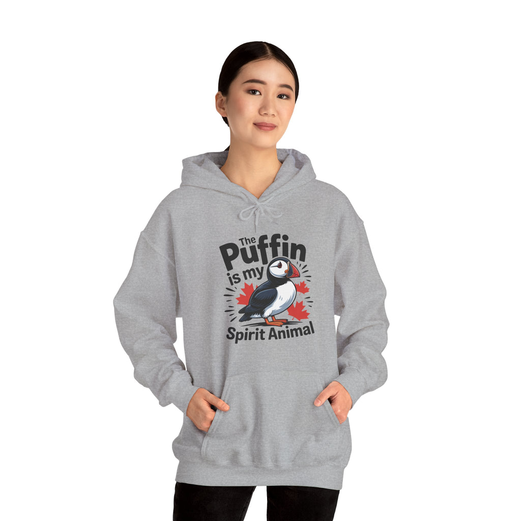 Puffin Spirit Animal Hoodie — "The Puffin is my Spirit Animal" Cute Bird Graphic Hooded Sweatshirt