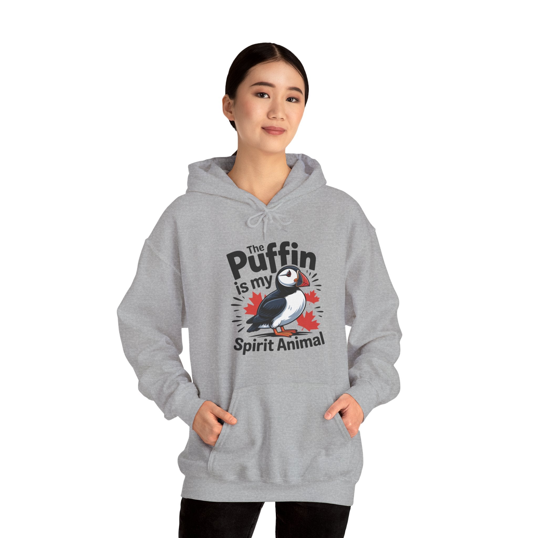 Puffin Spirit Animal Hoodie — "The Puffin is my Spirit Animal" Cute Bird Graphic Hooded Sweatshirt