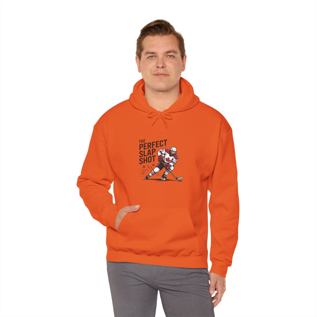 Hockey Slapshot Hoodie – "The Perfect Slap Shot" Graphic Hooded Sweatshirt