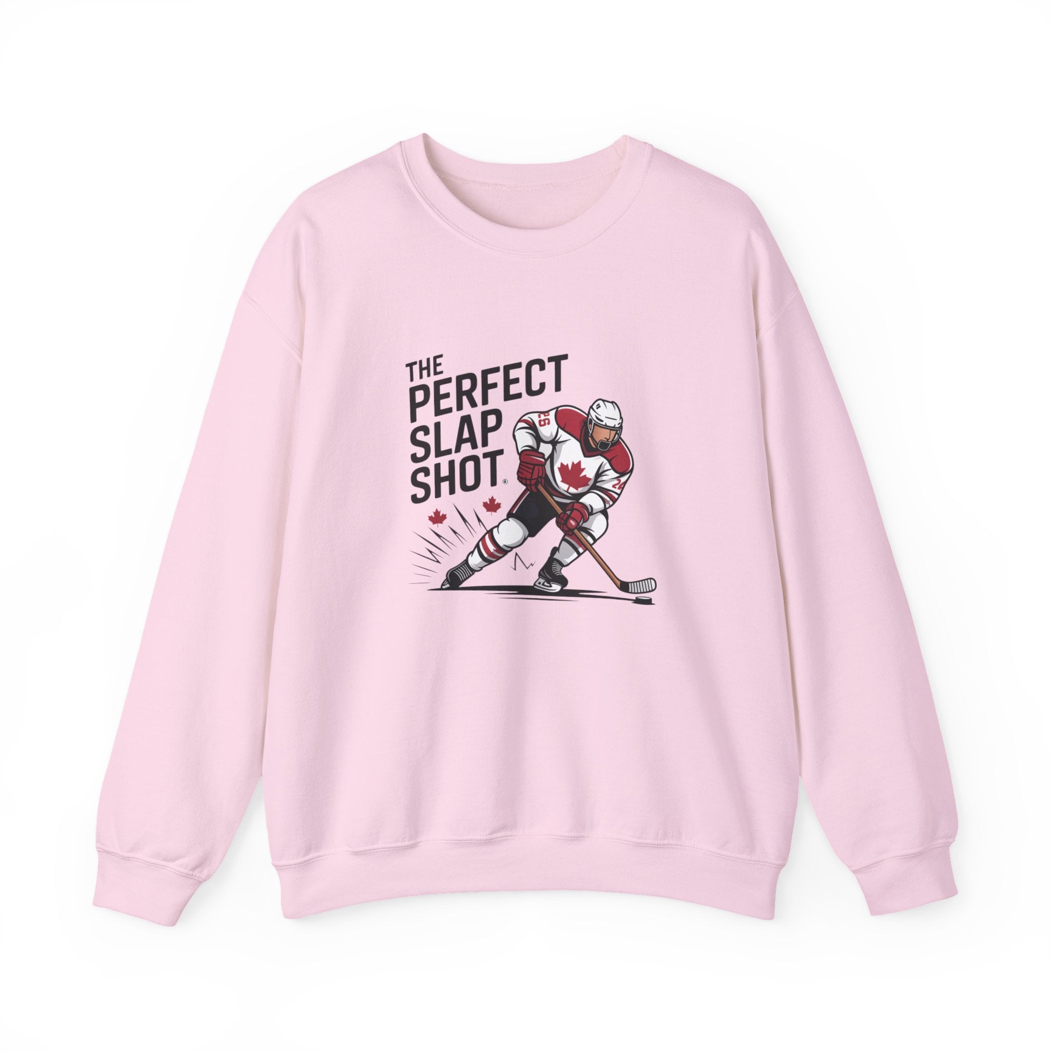 Hockey Slap Shot Sweatshirt — "The Perfect Slap Shot" Crewneck for Players & Fans