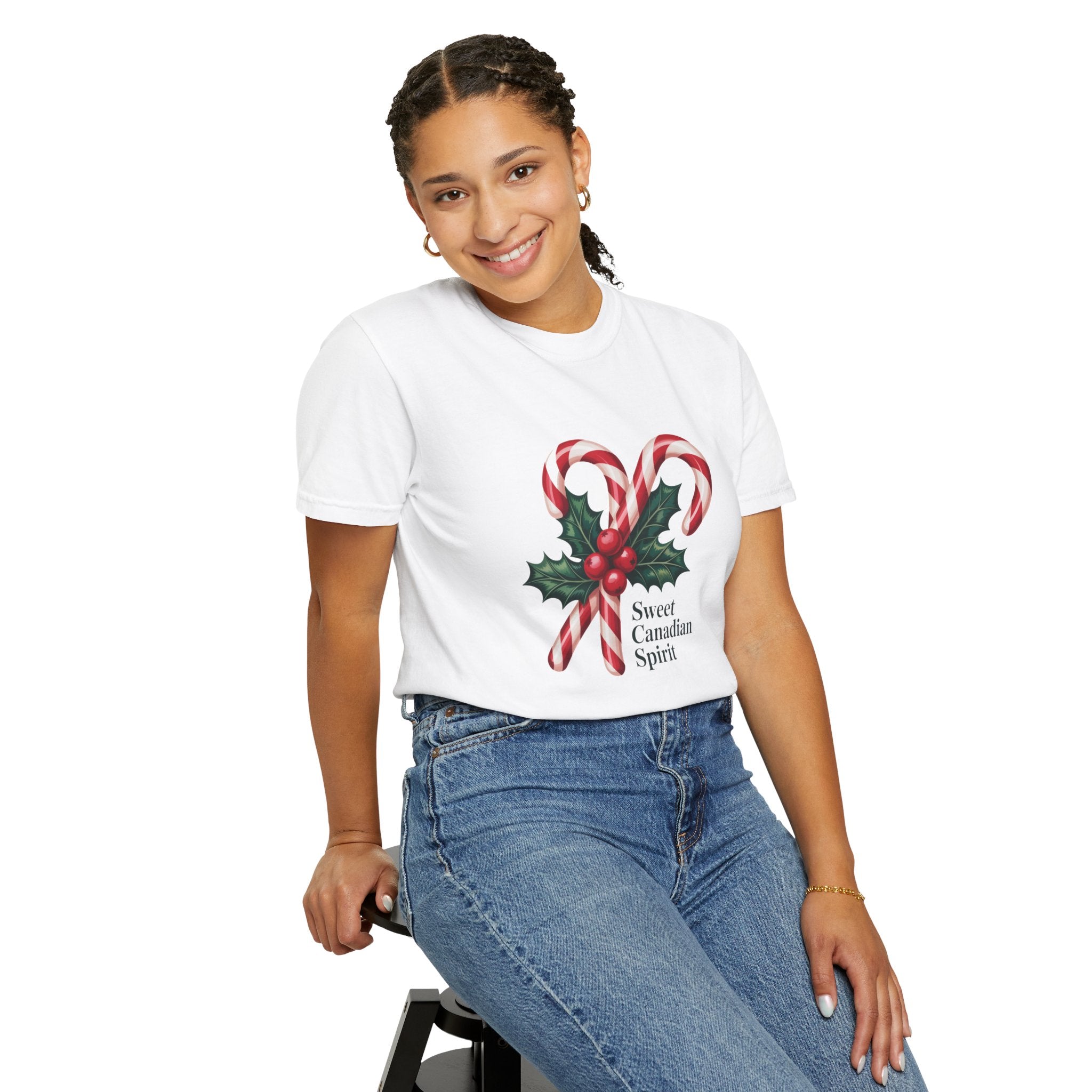 "Sweet Canadian Spirit" - Candy Cane Holiday T Shirt
