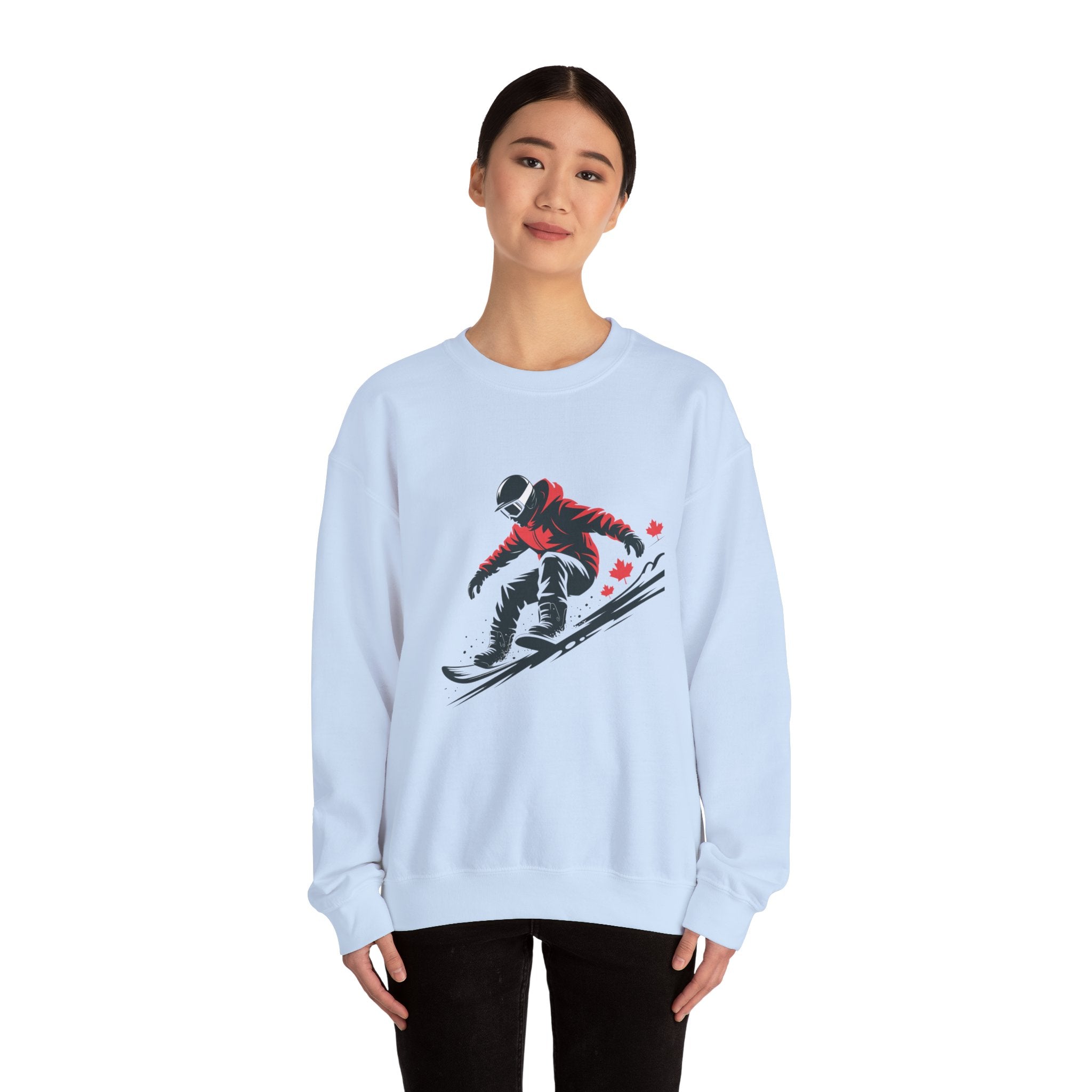 Snowboarder Graphic Sweatshirt – Red Jacket Winter Snowboarding Crewneck