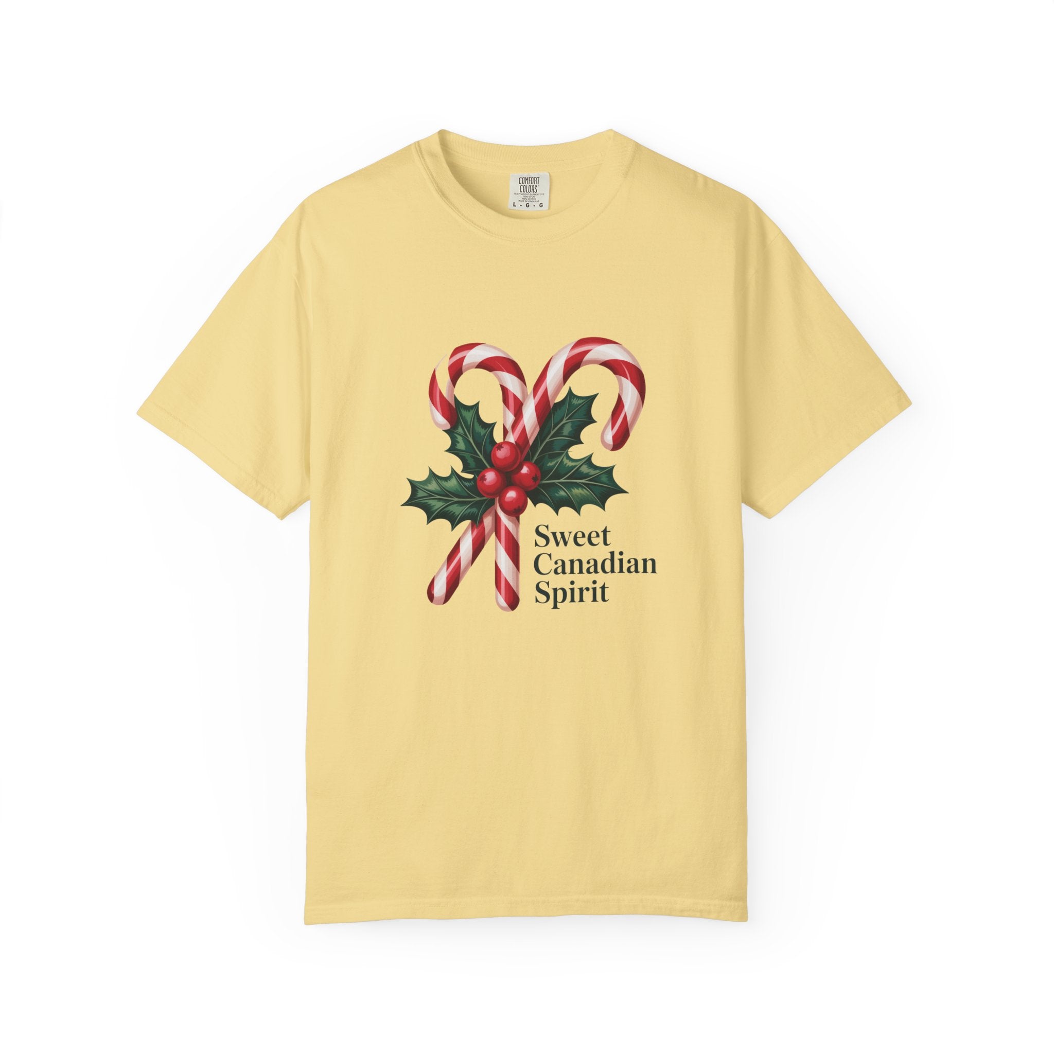 "Sweet Canadian Spirit" - Candy Cane Holiday T Shirt