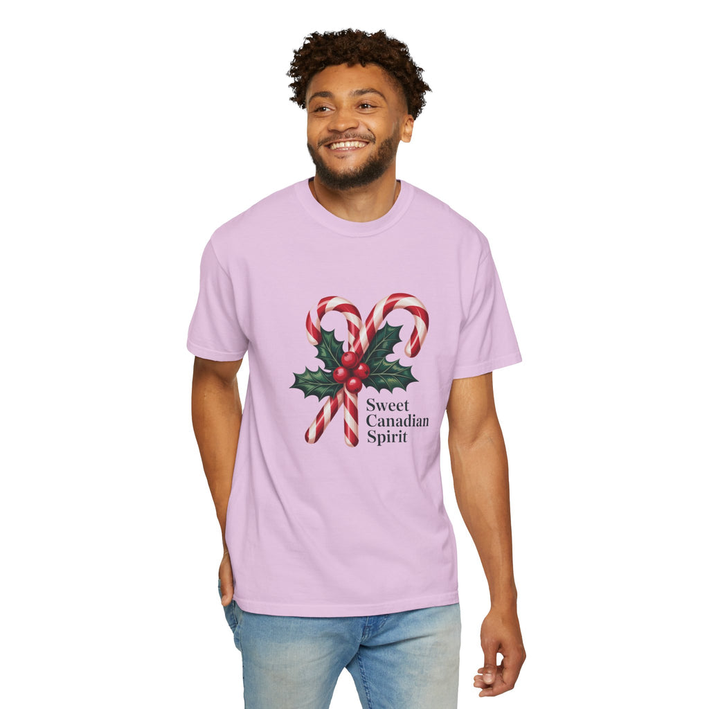 "Sweet Canadian Spirit" - Candy Cane Holiday T Shirt