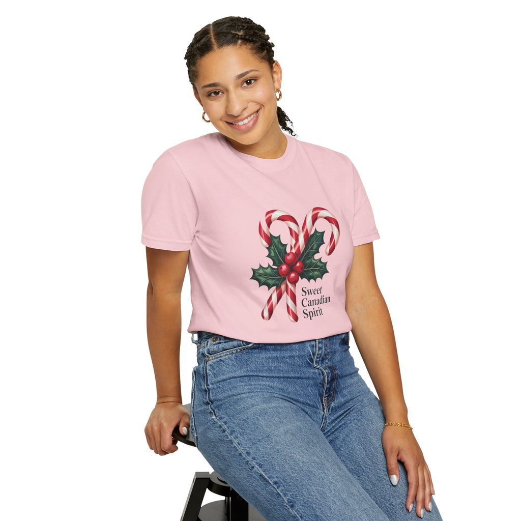 "Sweet Canadian Spirit" - Candy Cane Holiday T Shirt