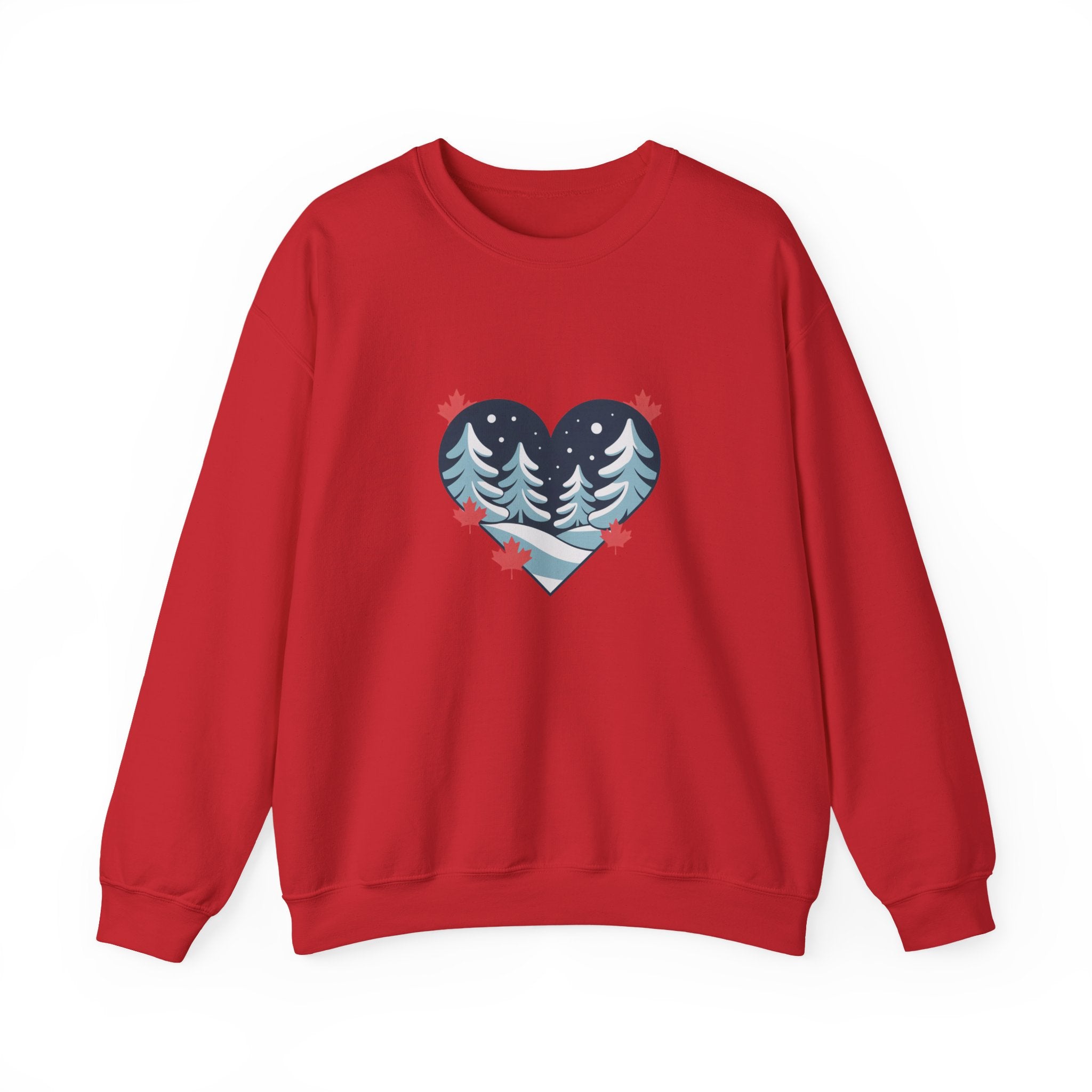Winter Forest Heart Sweatshirt — Cozy Christmas Crewneck