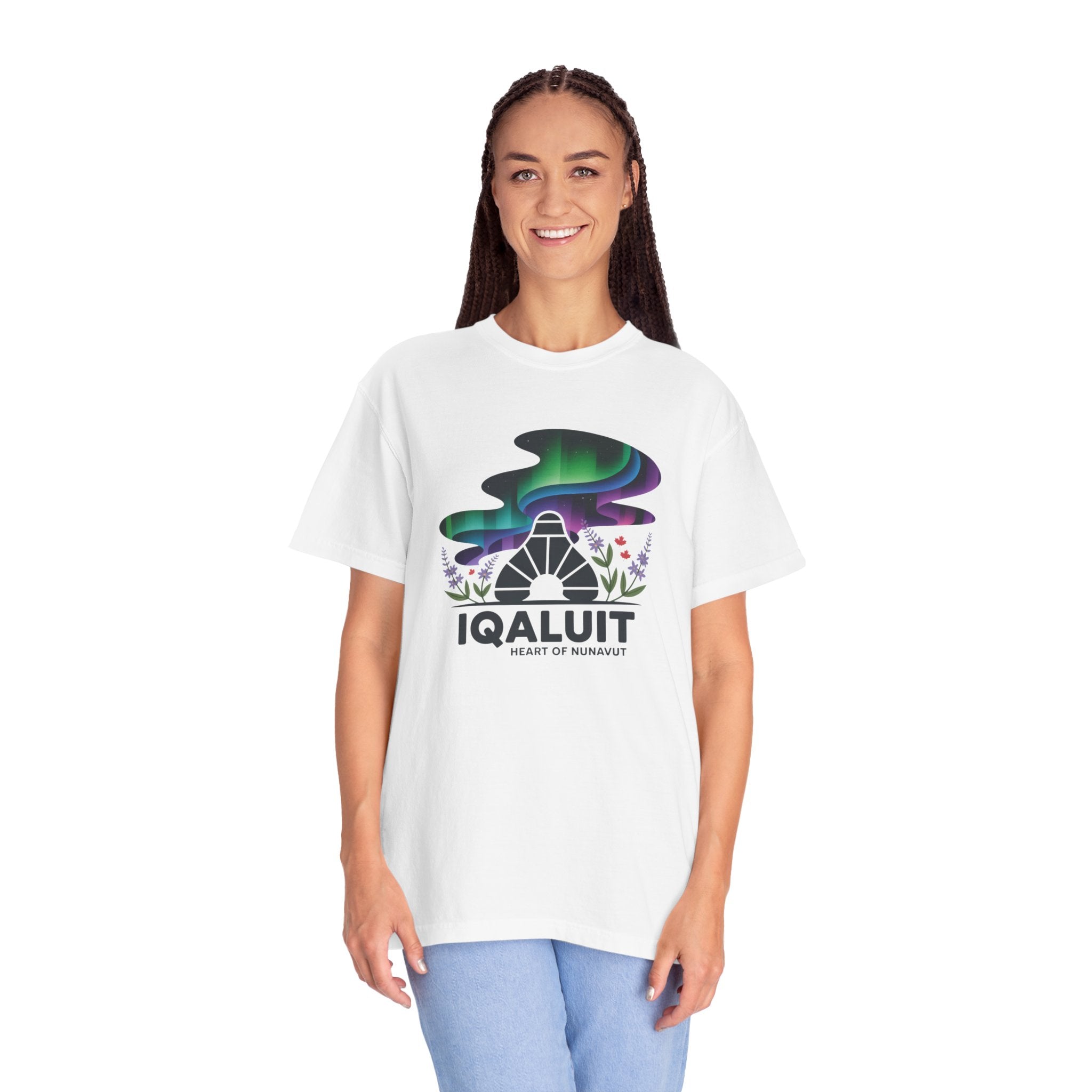 Iqaluit Northern Lights T-Shirt – Heart of Nunavut Souvenir Tee