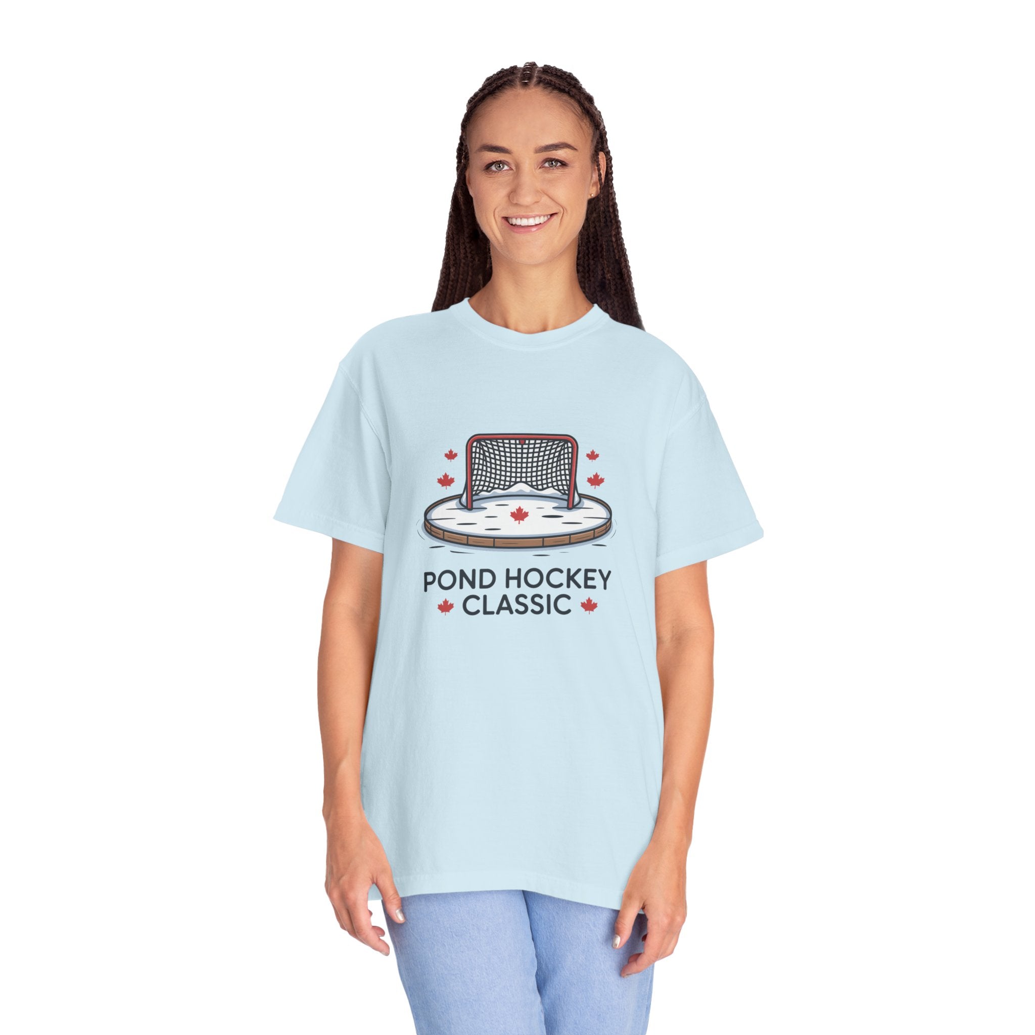Pond Hockey Classic T-Shirt — Retro Ice Rink Hockey Graphic Tee