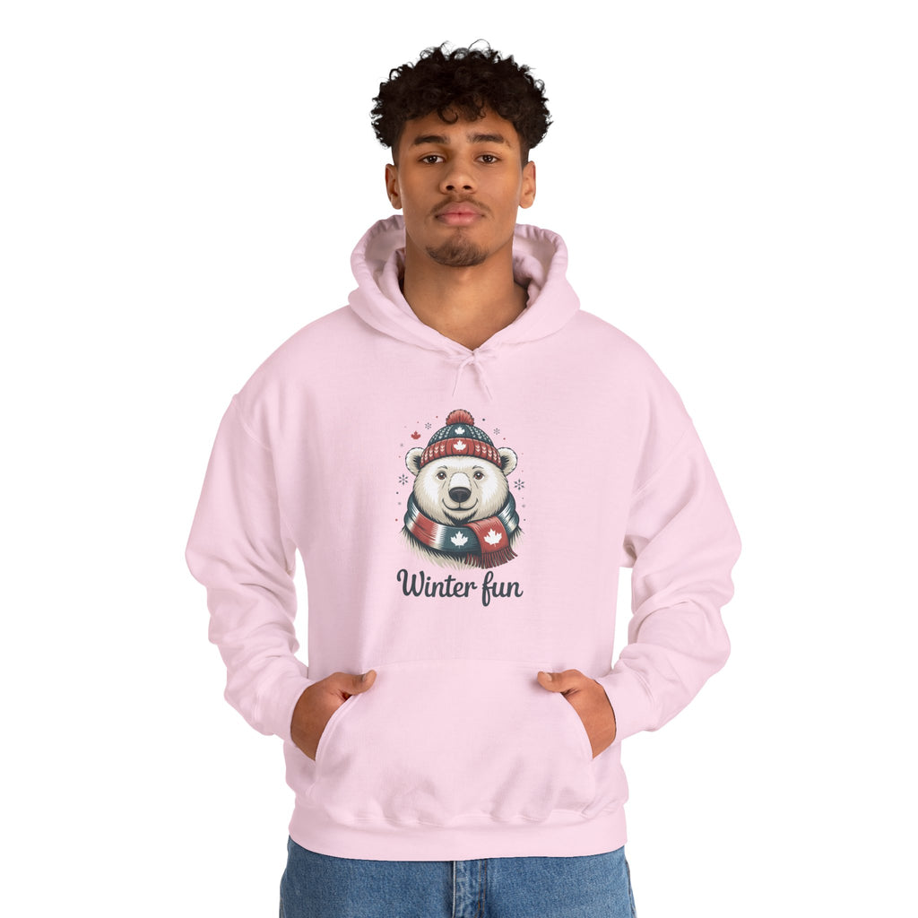 Winter Fun Polar Bear Hoodie - Cute Holiday Snowy Animal Sweatshirt