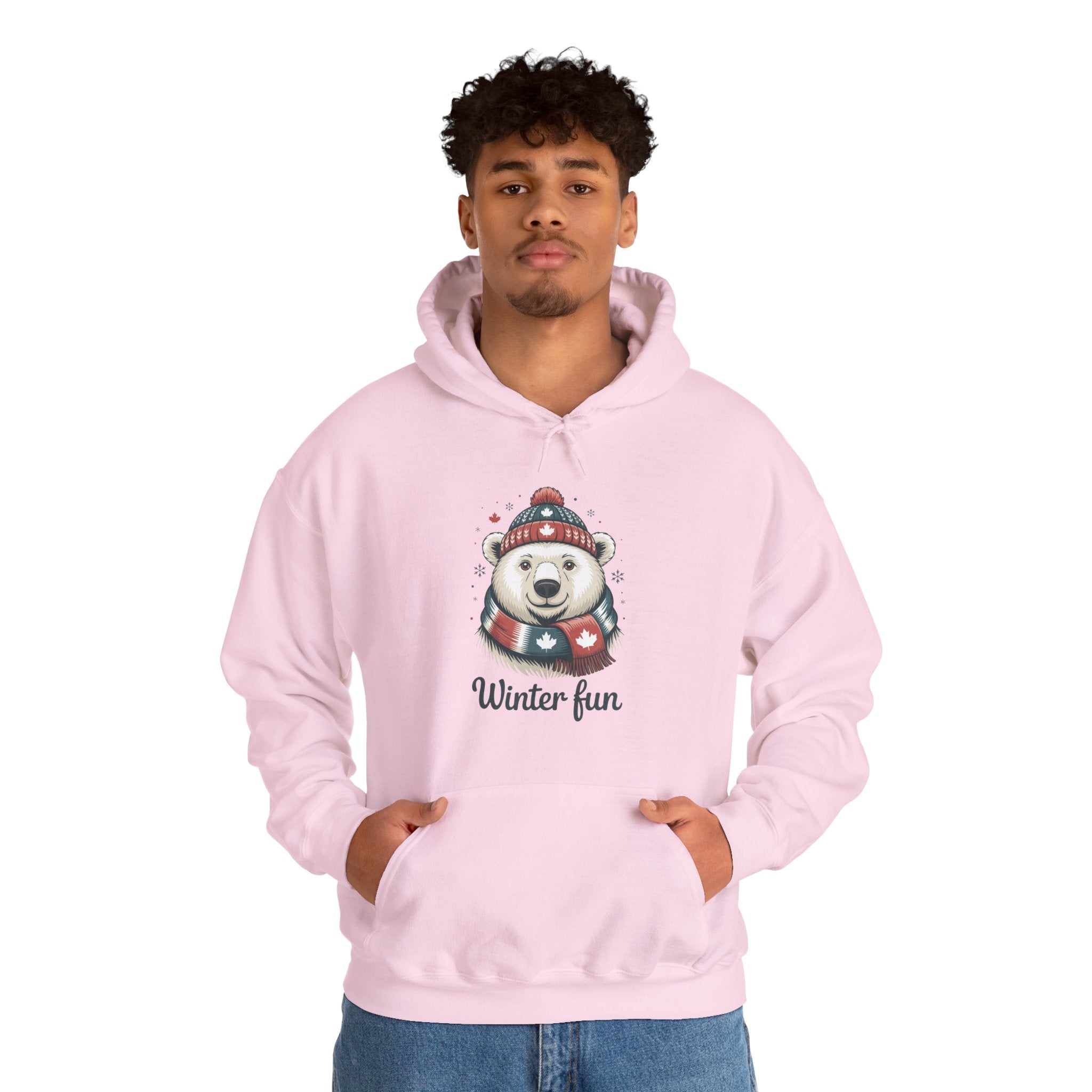 Winter Fun Polar Bear Hoodie - Cute Holiday Snowy Animal Sweatshirt