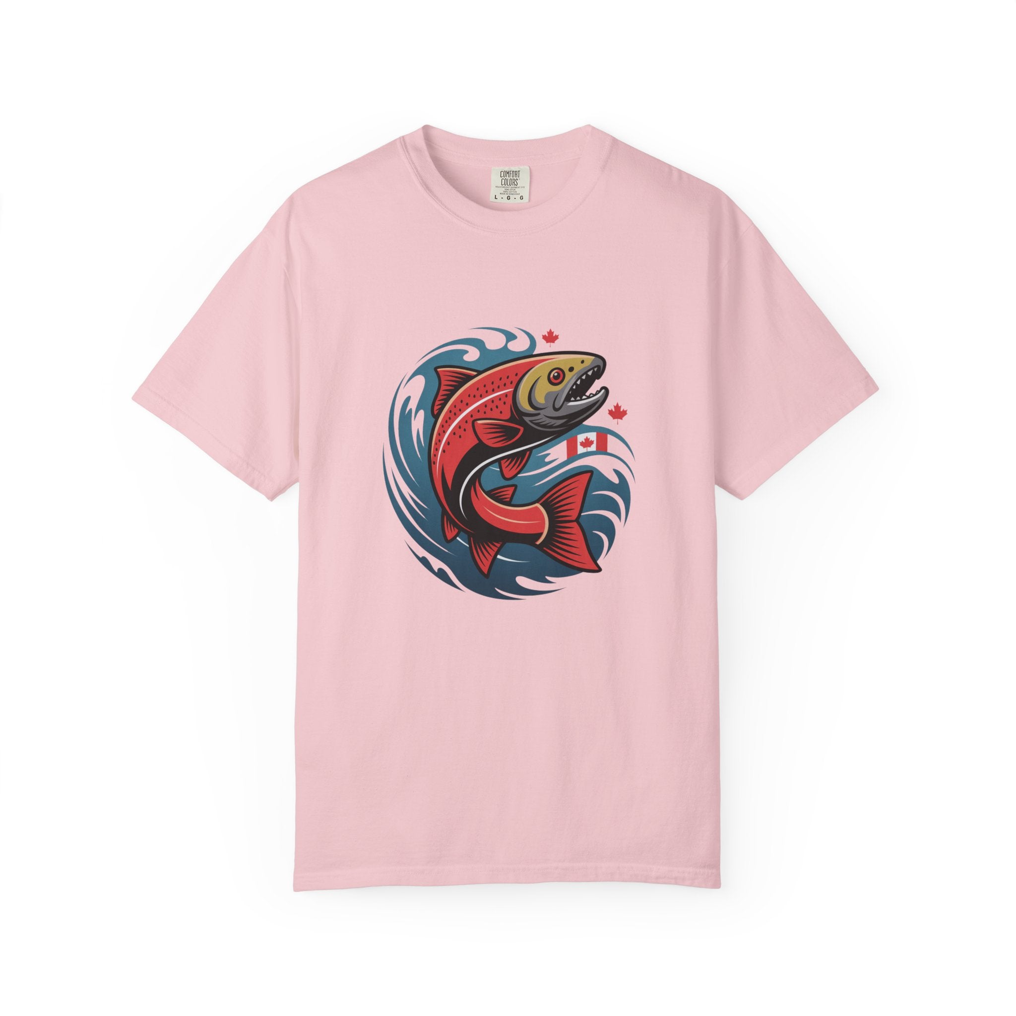 Salmon Wave T‑Shirt — Retro Fishing Graphic Tee
