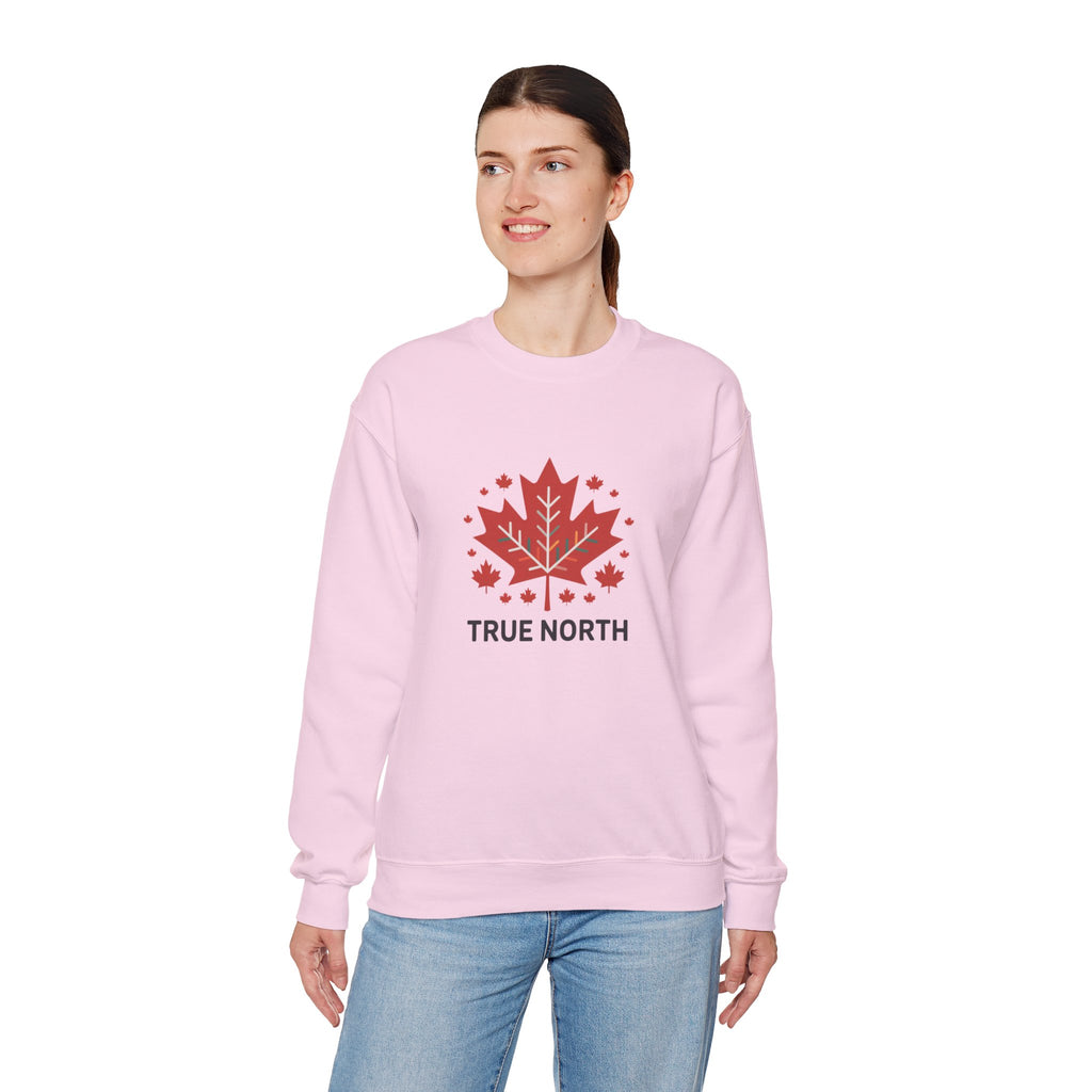Crewneck Sweatshirt — True North Maple Leaf Graphic