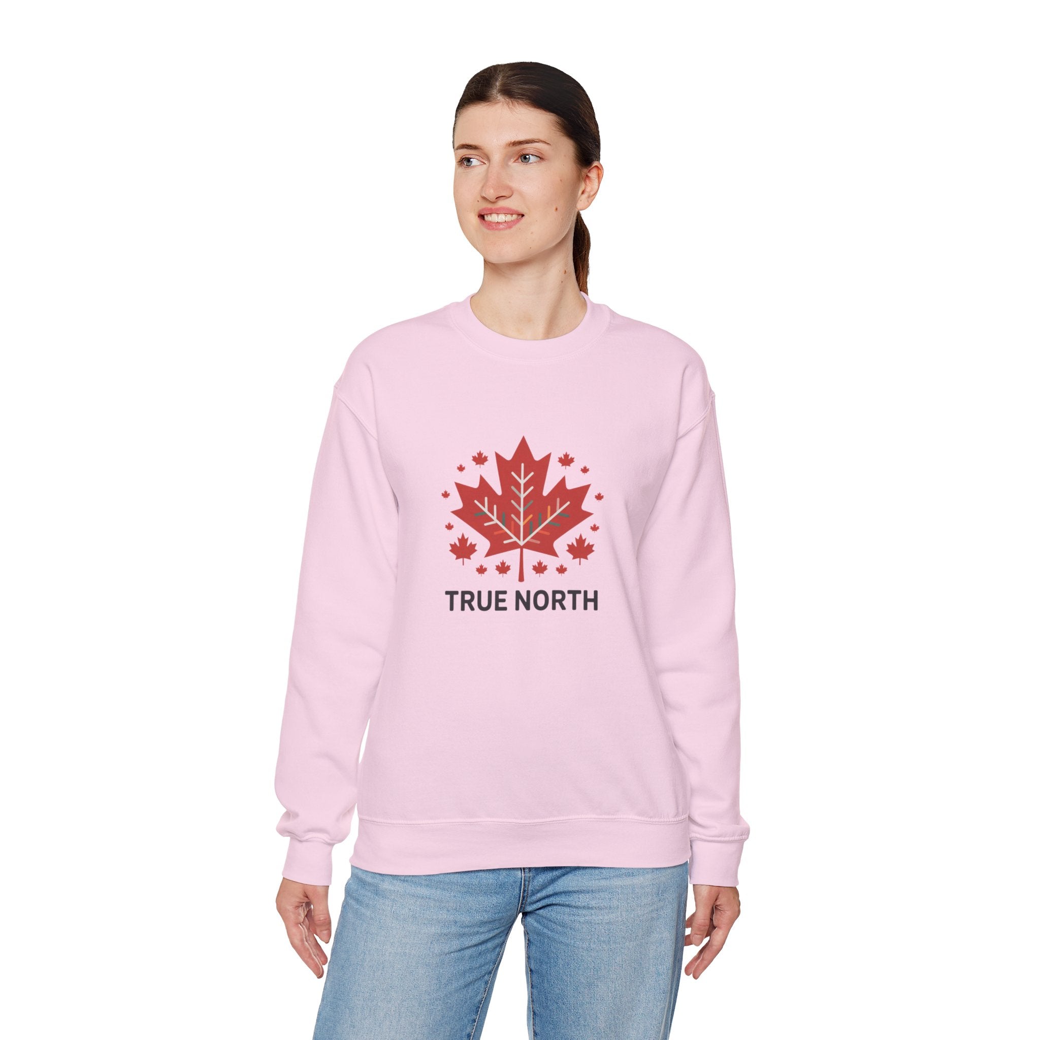 Crewneck Sweatshirt — True North Maple Leaf Graphic