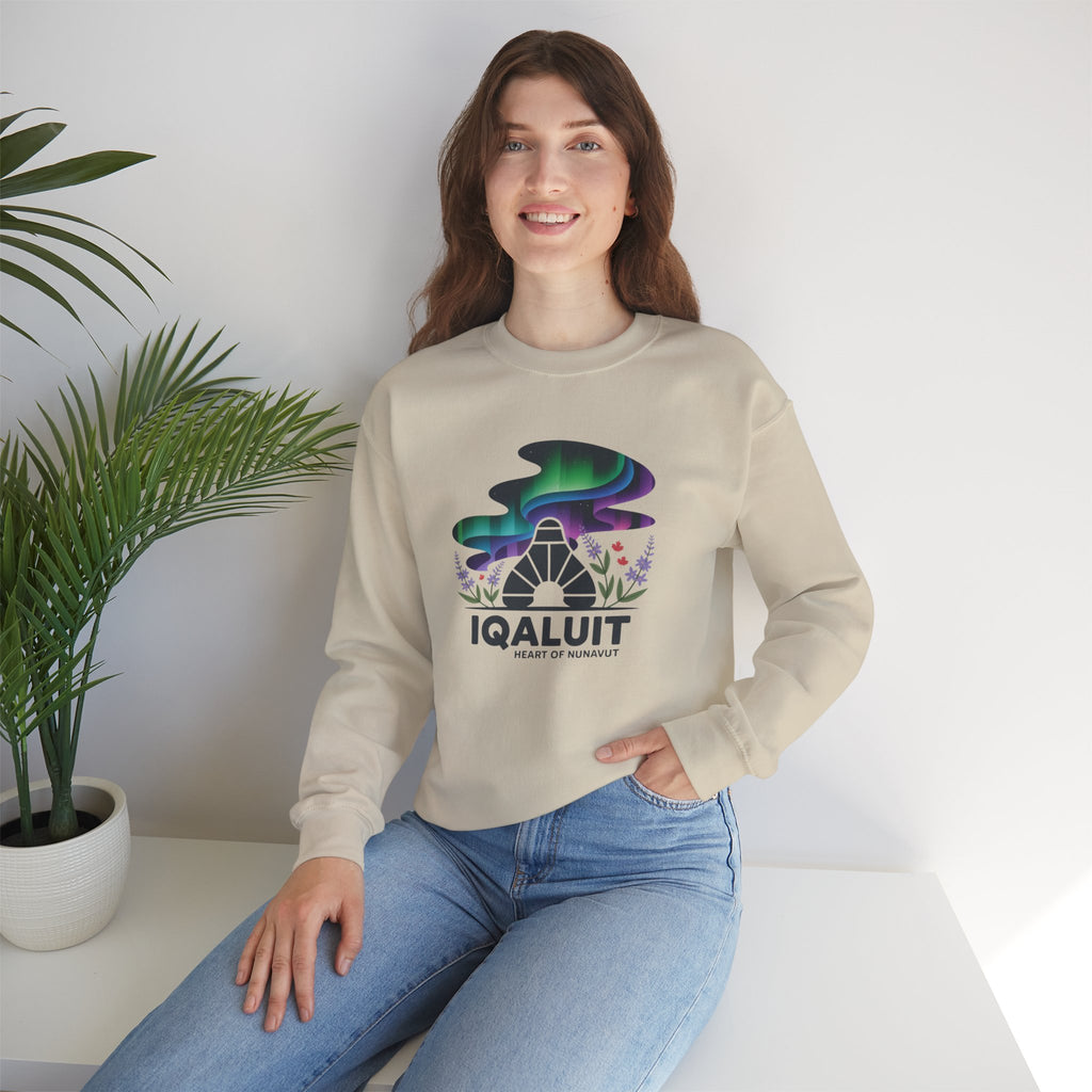 Iqaluit Northern Lights Sweatshirt – Heart of Nunavut Souvenir Crewneck