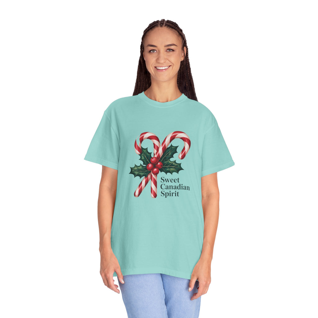 "Sweet Canadian Spirit" - Candy Cane Holiday T Shirt