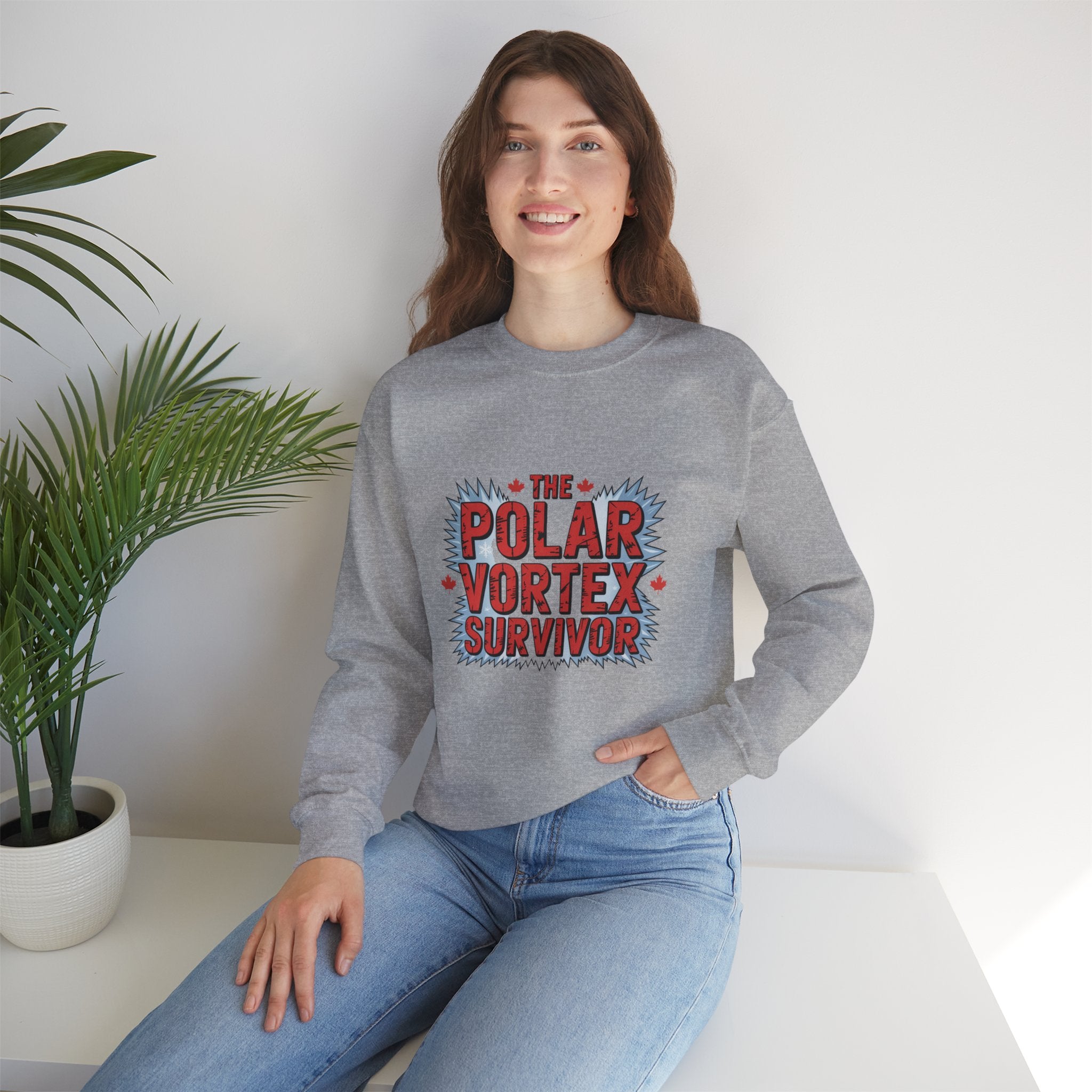 Polar Vortex Survivor Sweatshirt — Funny Winter Cold Weather Crewneck