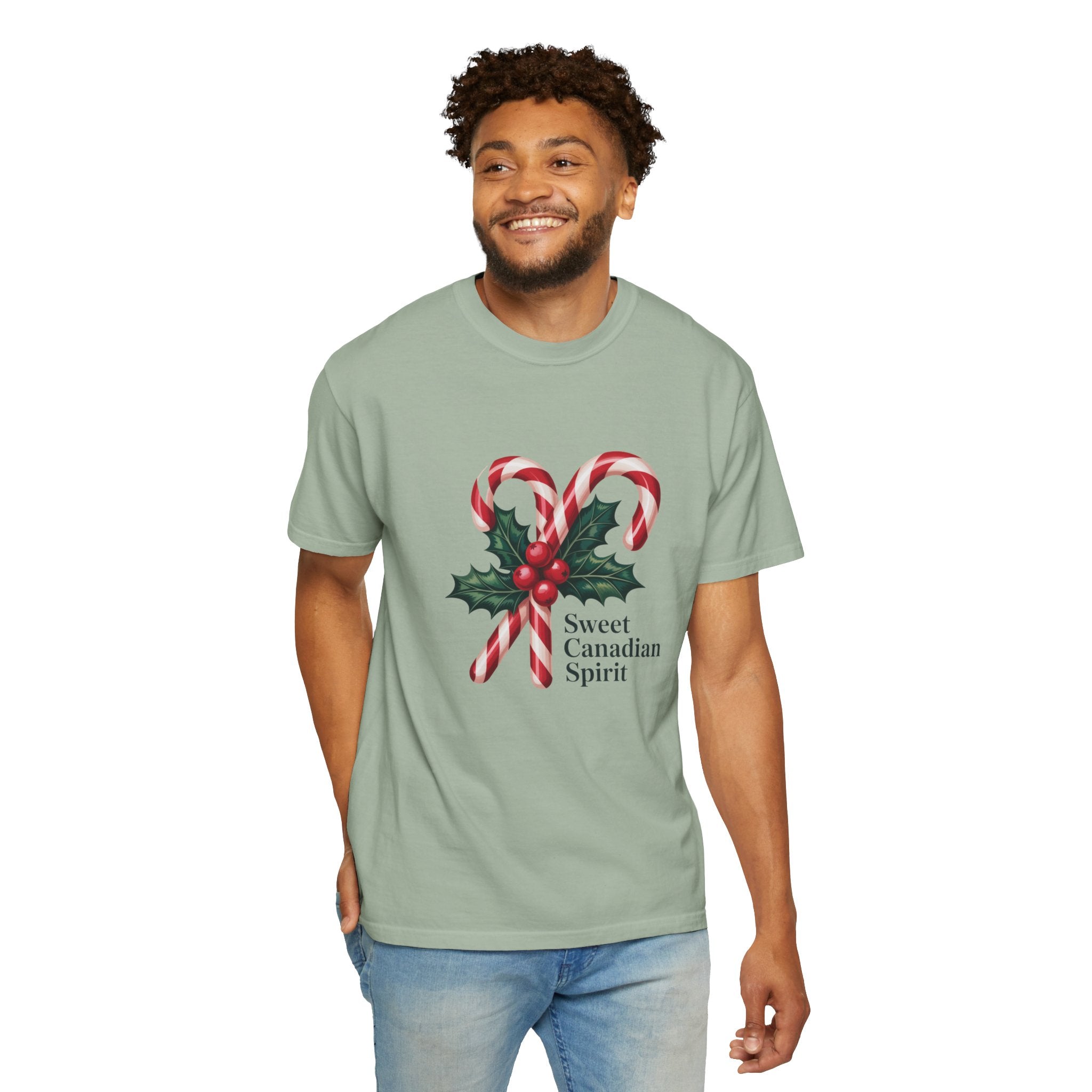 "Sweet Canadian Spirit" - Candy Cane Holiday T Shirt