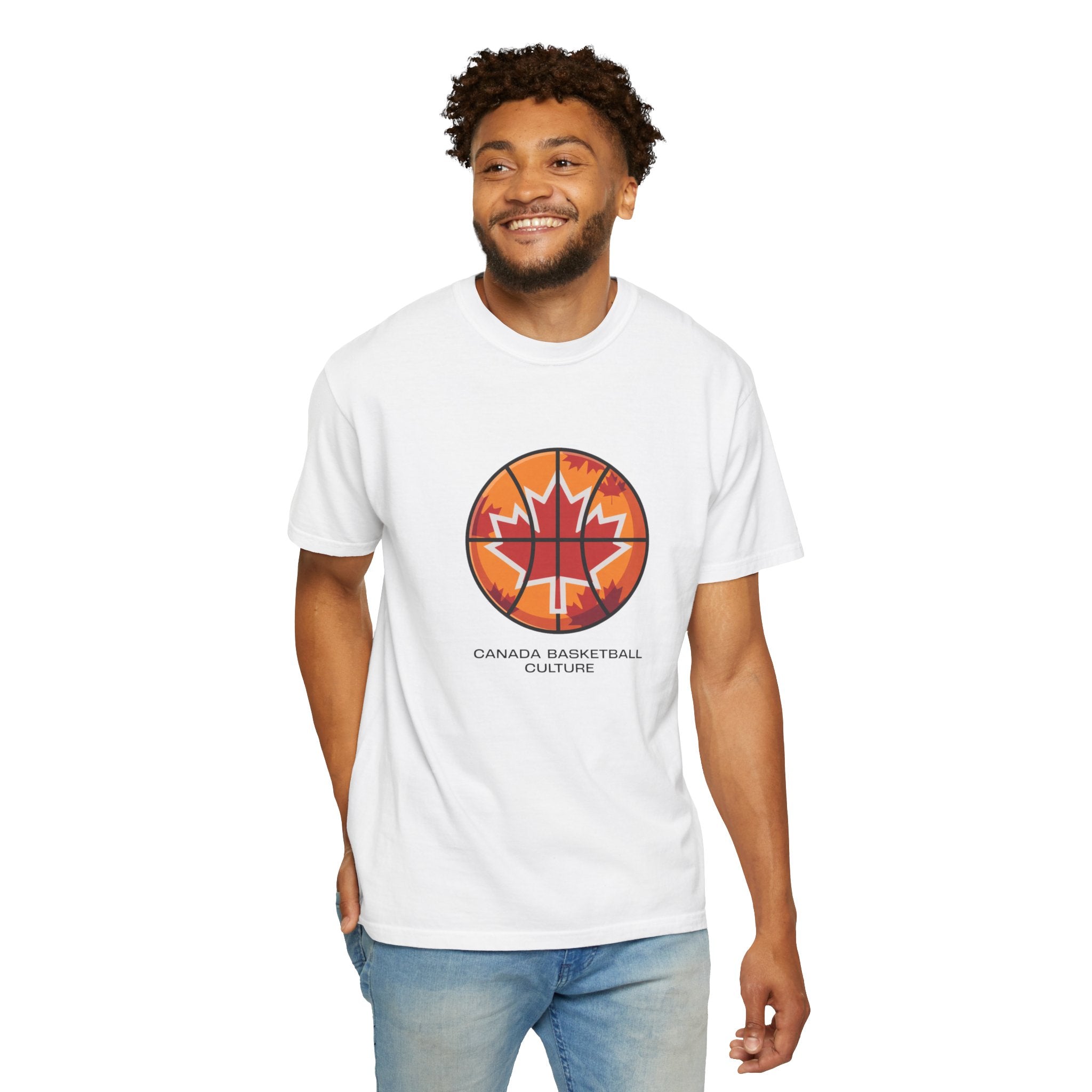 Canada Basketball Culture T-Shirt — Maple Leaf Basketball Graphic Tee