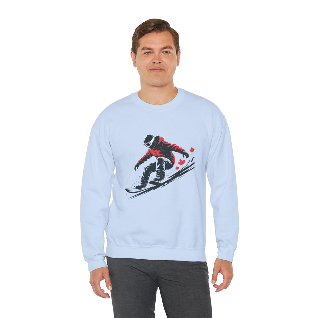 Snowboarder Graphic Sweatshirt – Red Jacket Winter Snowboarding Crewneck
