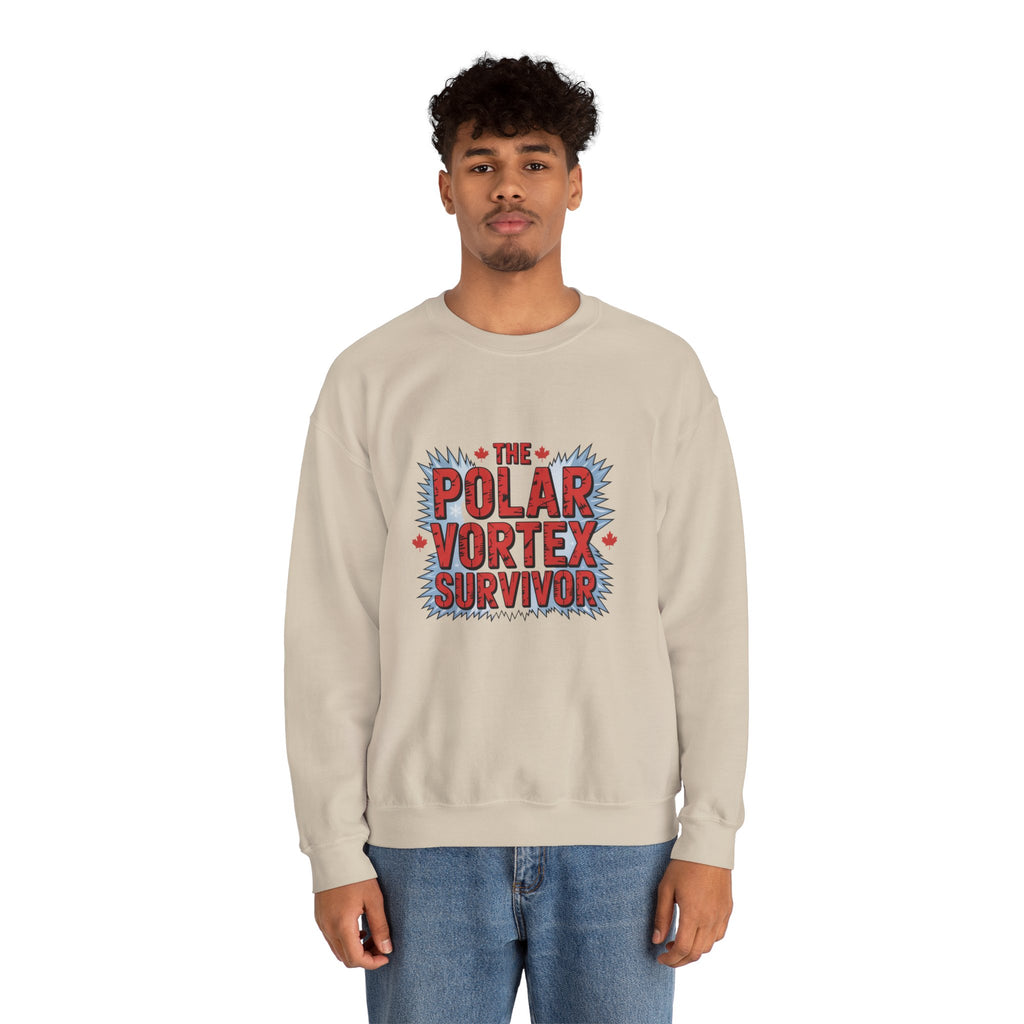 Polar Vortex Survivor Sweatshirt — Funny Winter Cold Weather Crewneck