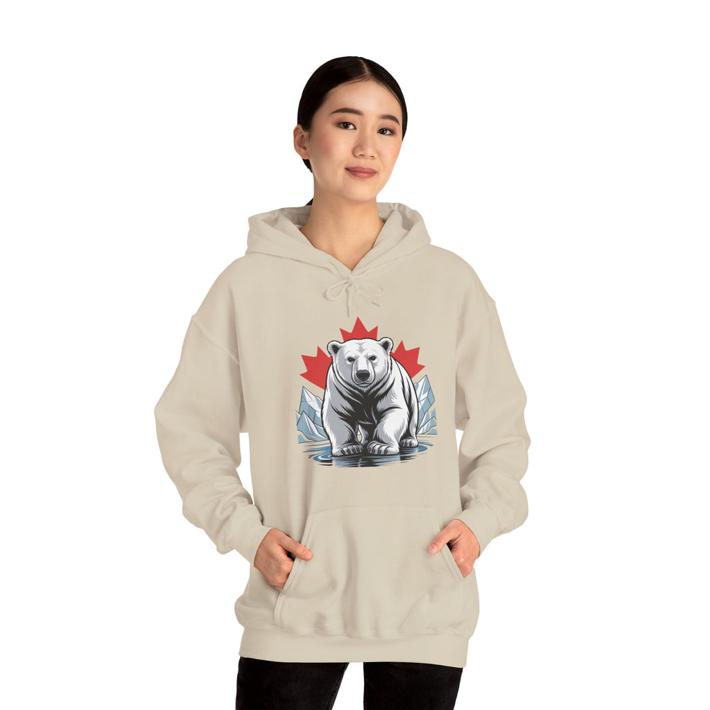 Polar Bear Maple Hoodie – Canadian Pride Winter Pullover