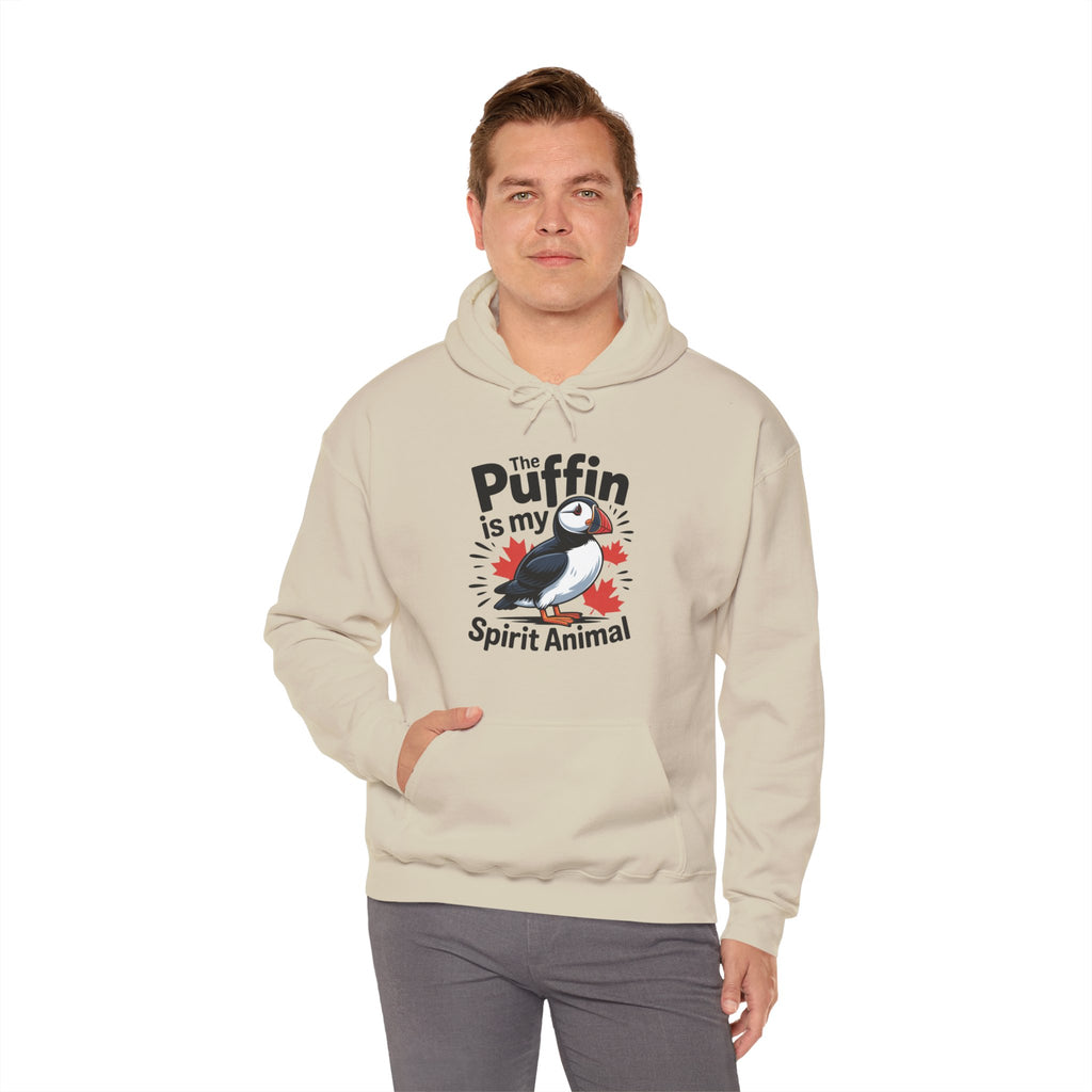 Puffin Spirit Animal Hoodie — "The Puffin is my Spirit Animal" Cute Bird Graphic Hooded Sweatshirt