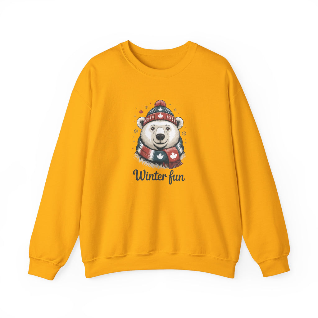 'Winter Fun' Polar Bear Crewneck: Cozy Holiday Snow Day Sweatshirt