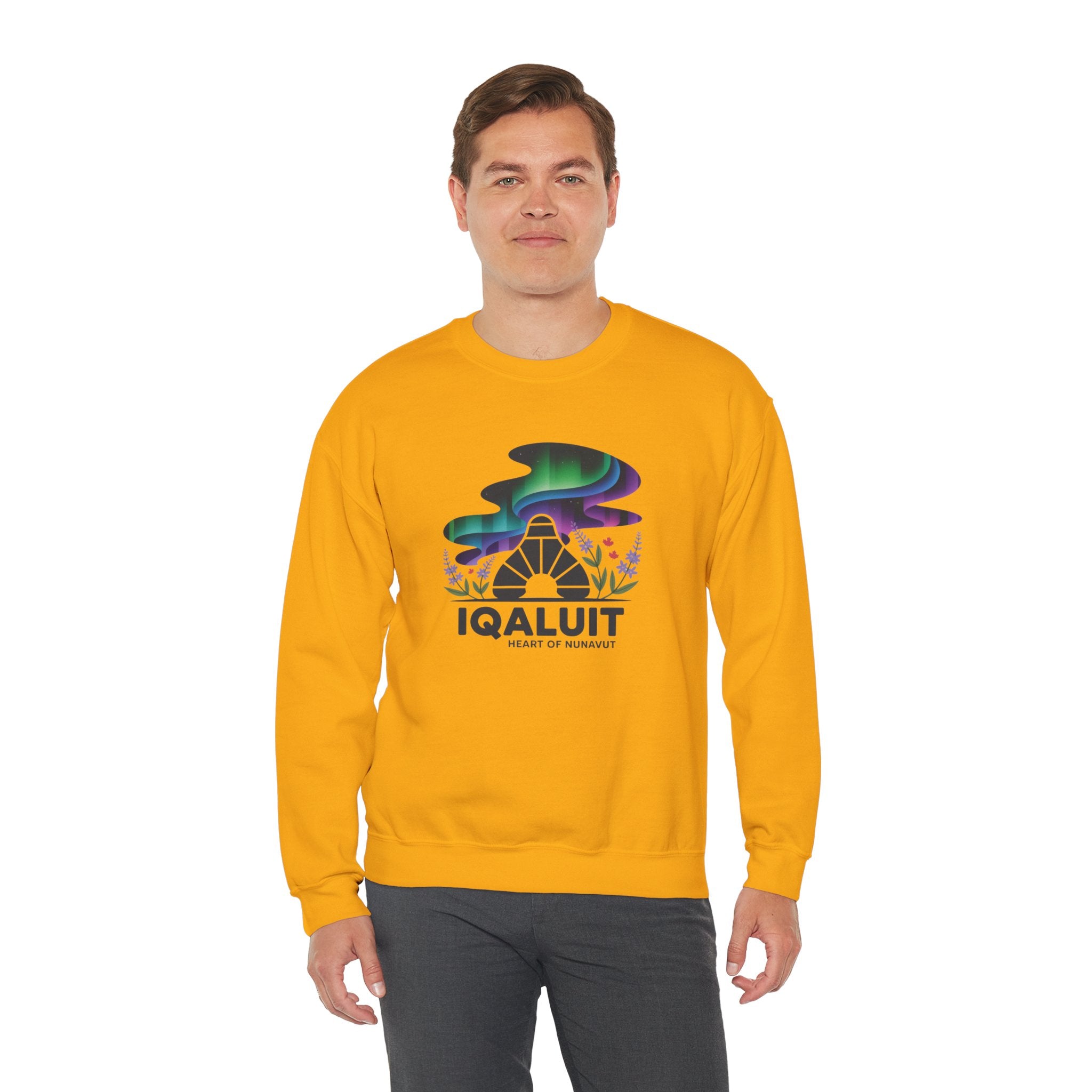Iqaluit Northern Lights Sweatshirt – Heart of Nunavut Souvenir Crewneck