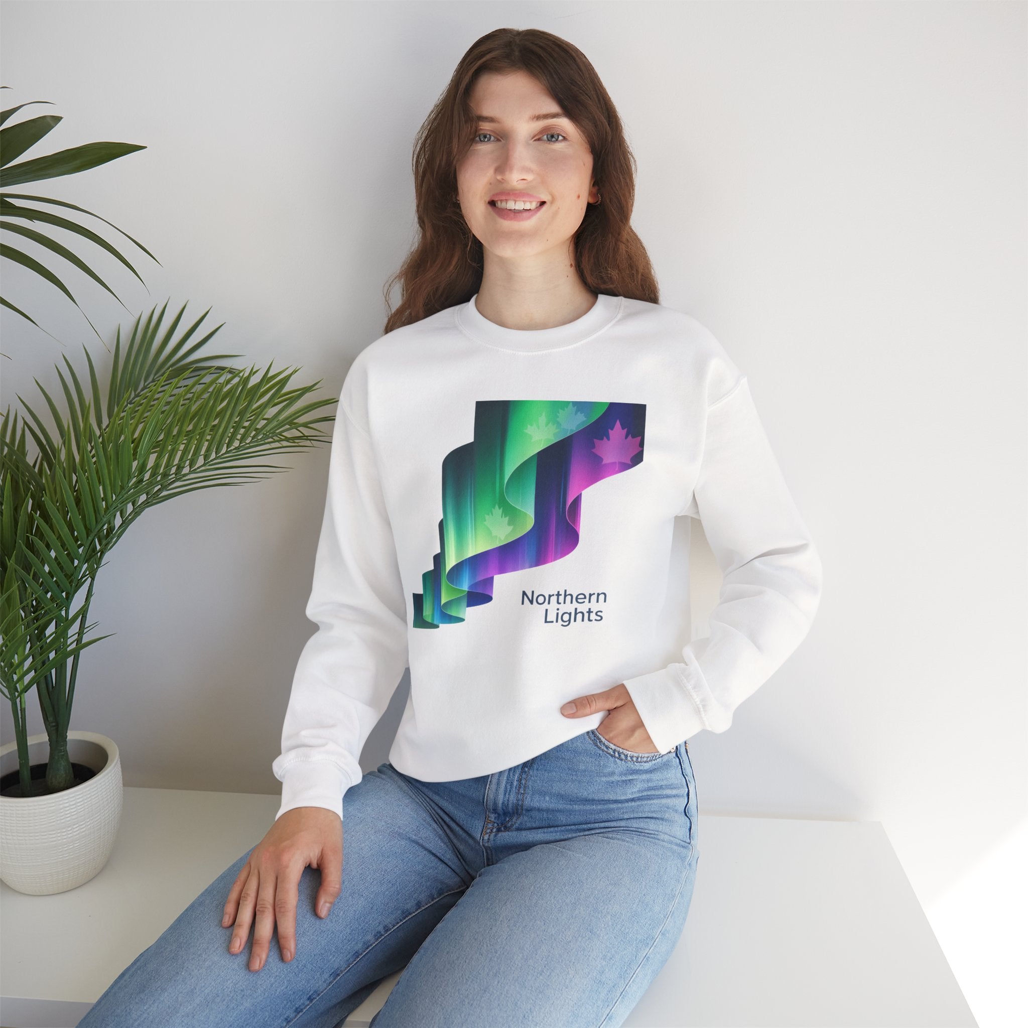 Northern Lights Crewneck Sweatshirt — Aurora Graphic Pullover