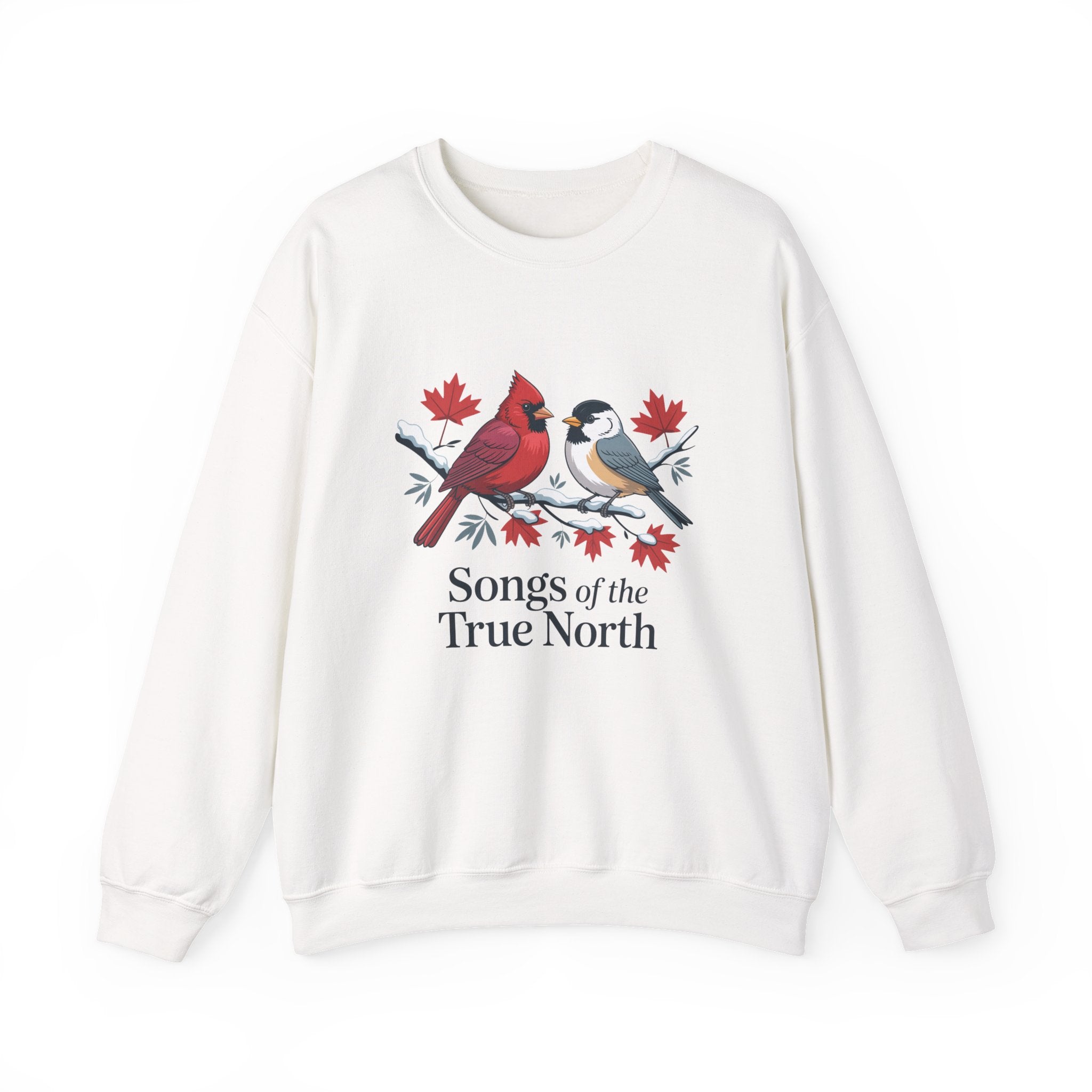 "Songs of the True North" Cardinal & Chickadee Canadian Crewneck Sweatshirt