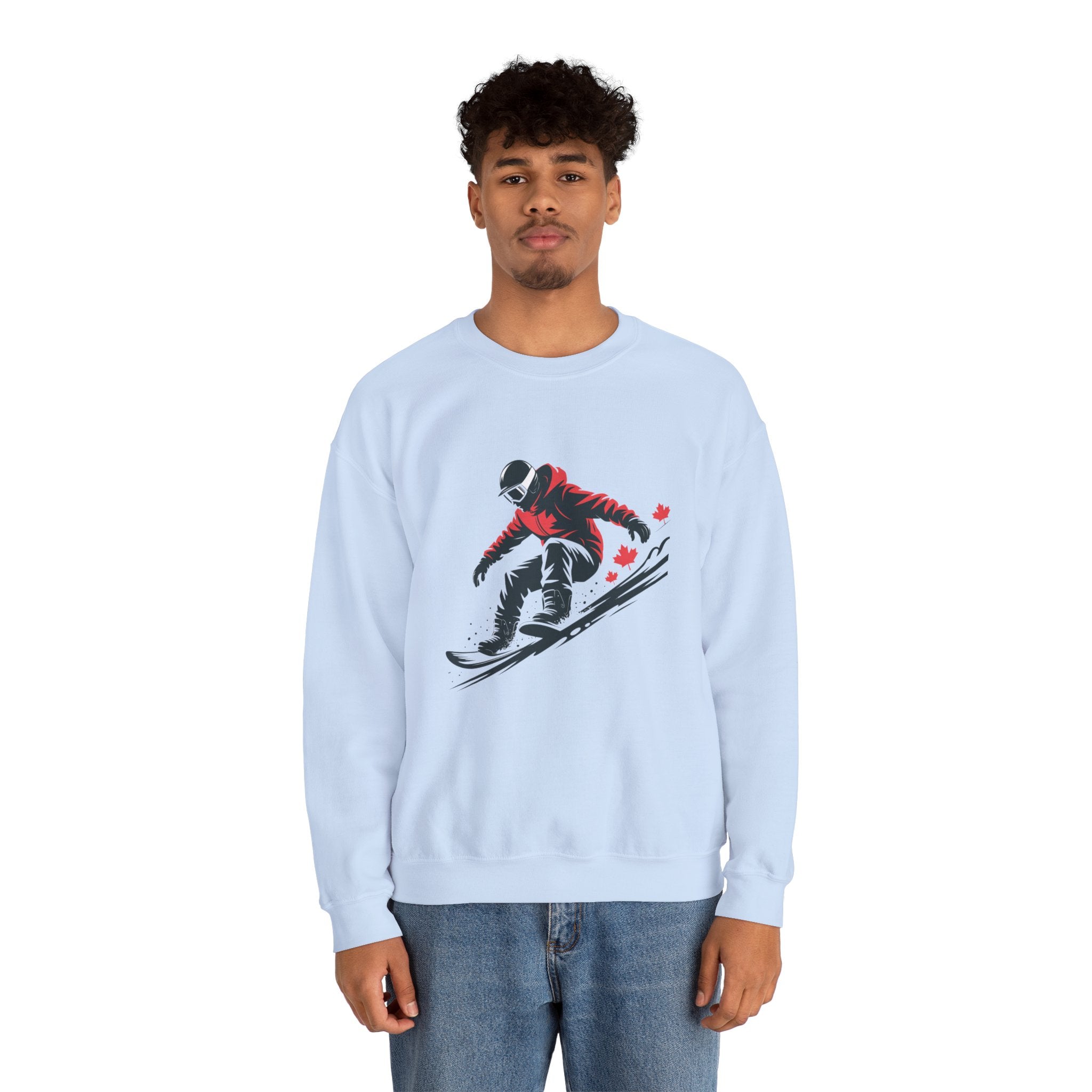 Snowboarder Graphic Sweatshirt – Red Jacket Winter Snowboarding Crewneck