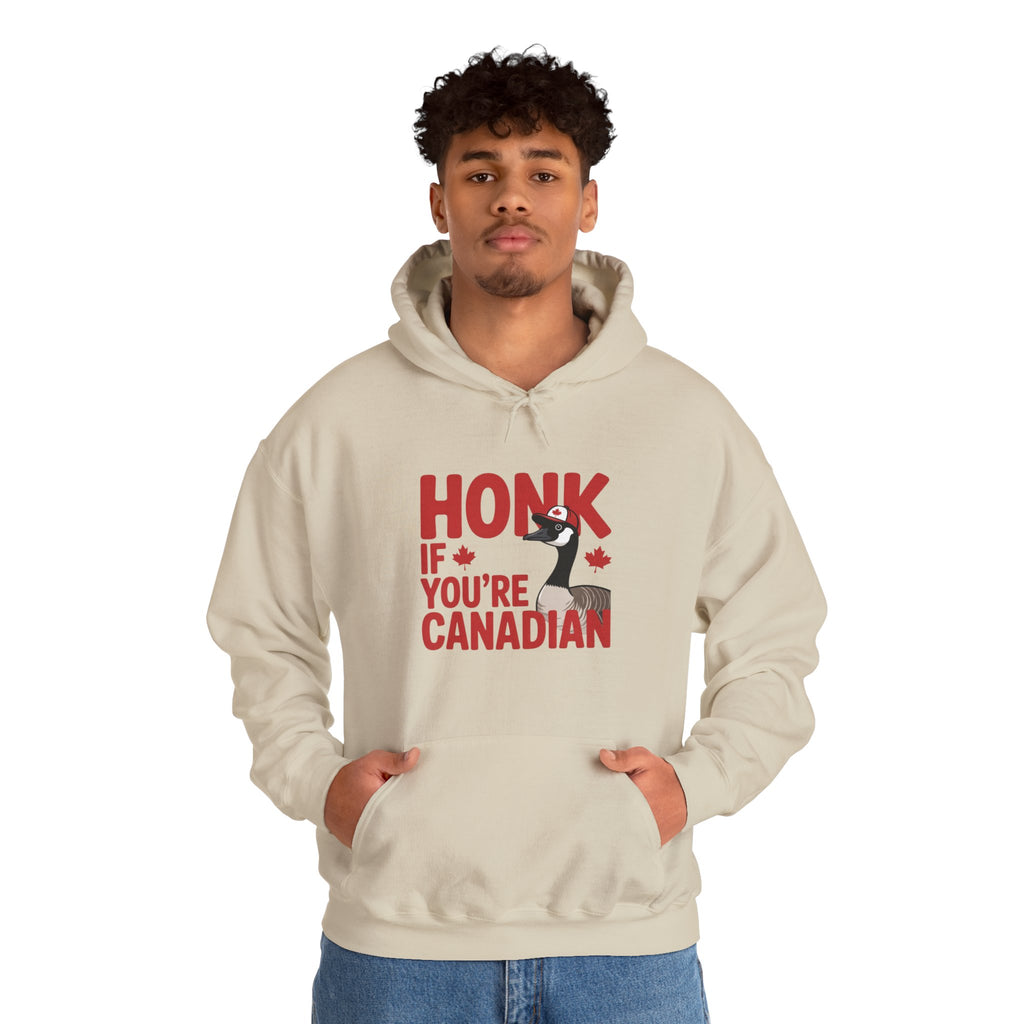 Hoodie - "Honk If You're Canadian" Maple Goose Canada Pride Sweatshirt
