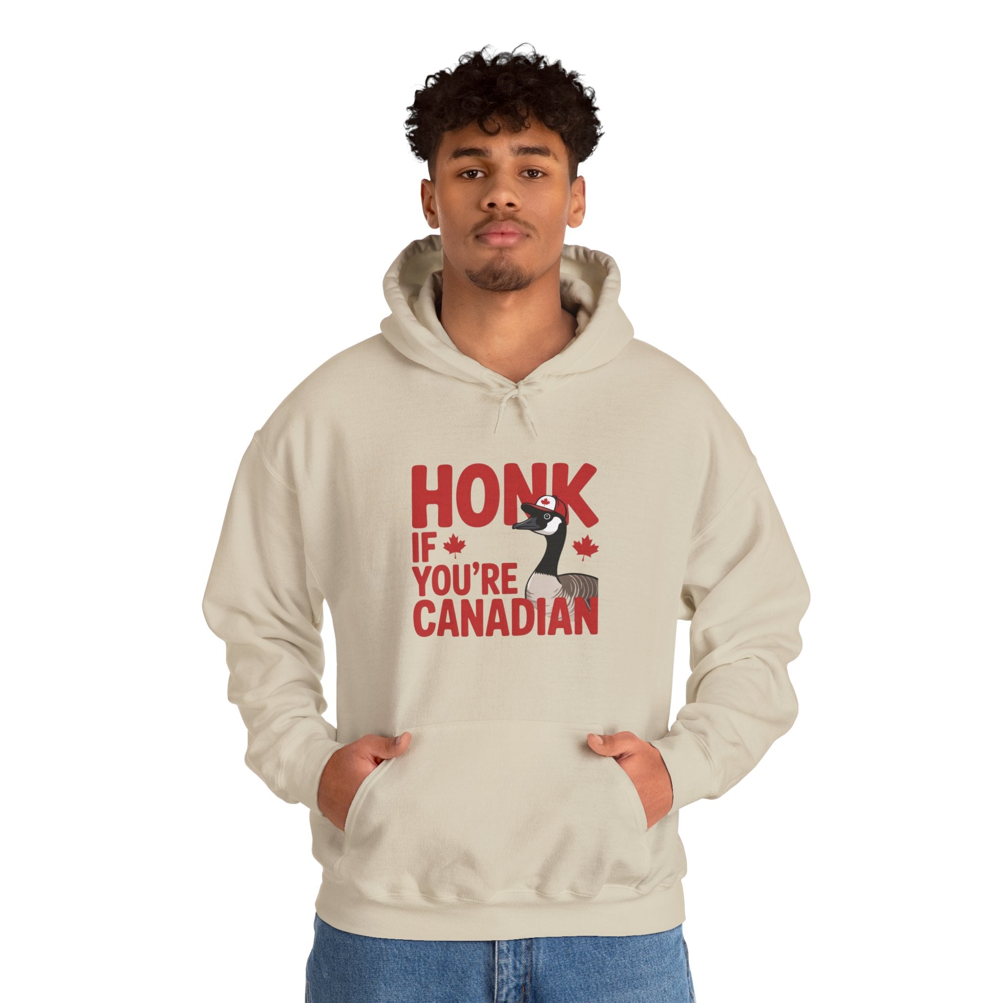 Hoodie - "Honk If You're Canadian" Maple Goose Canada Pride Sweatshirt