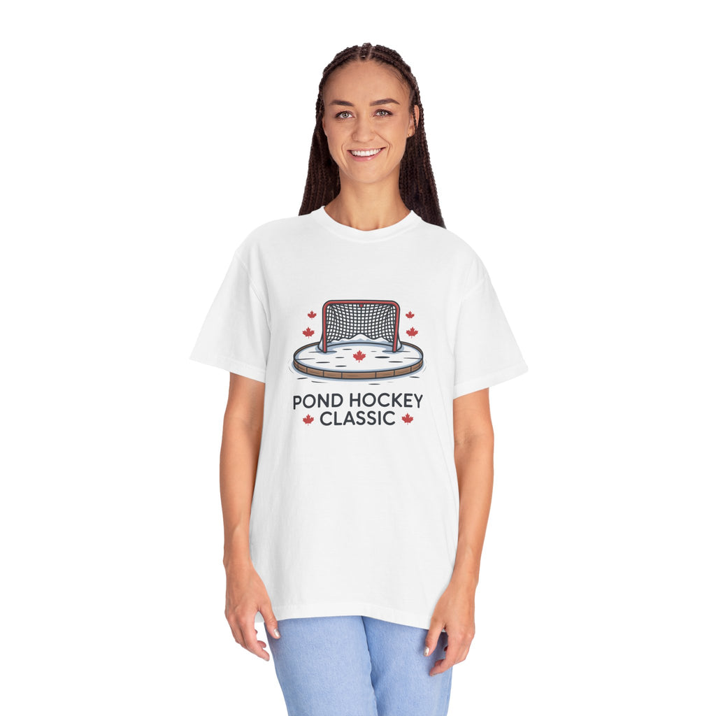 Pond Hockey Classic T-Shirt — Retro Ice Rink Hockey Graphic Tee