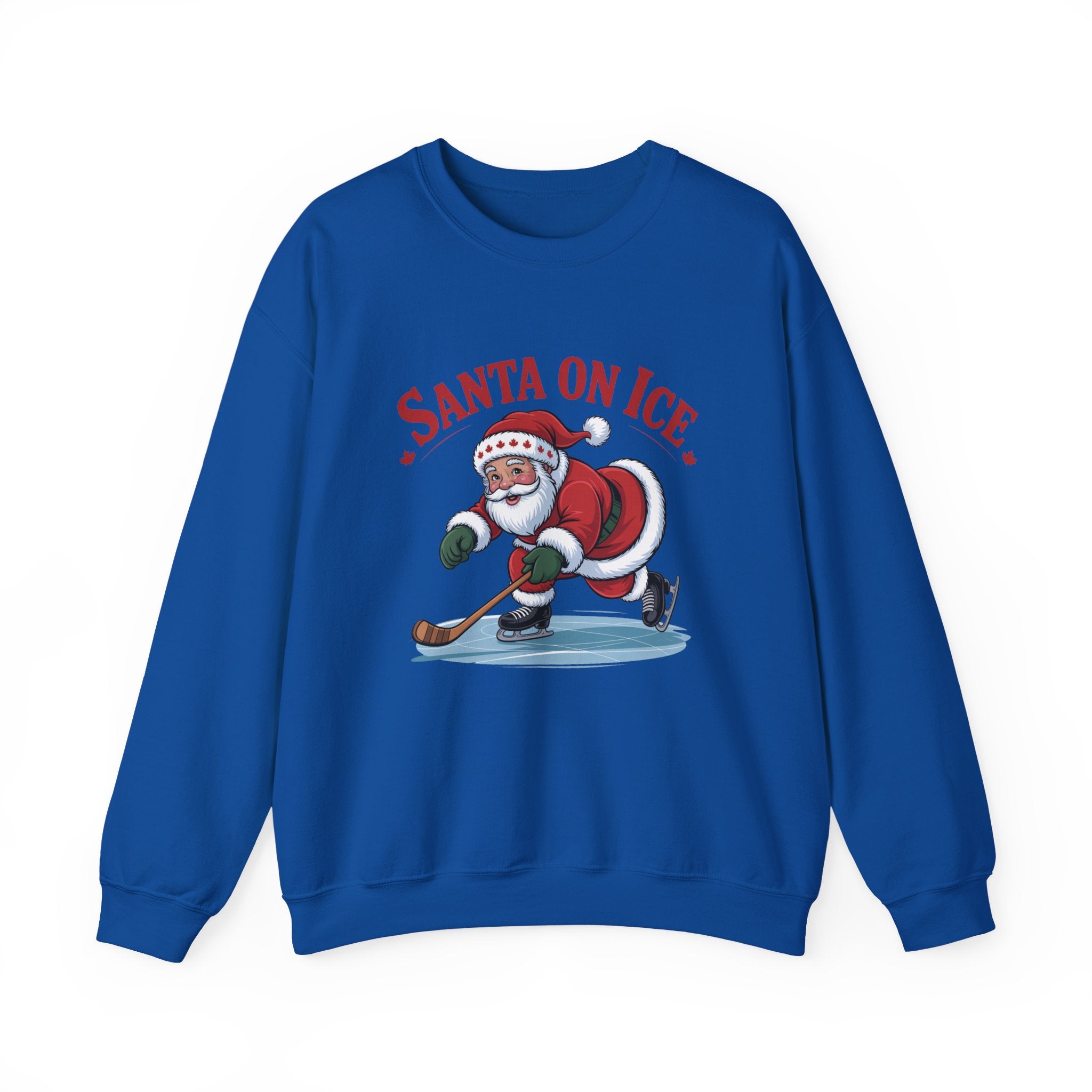 Santa on Ice Sweatshirt — Funny Hockey Santa Christmas Crewneck