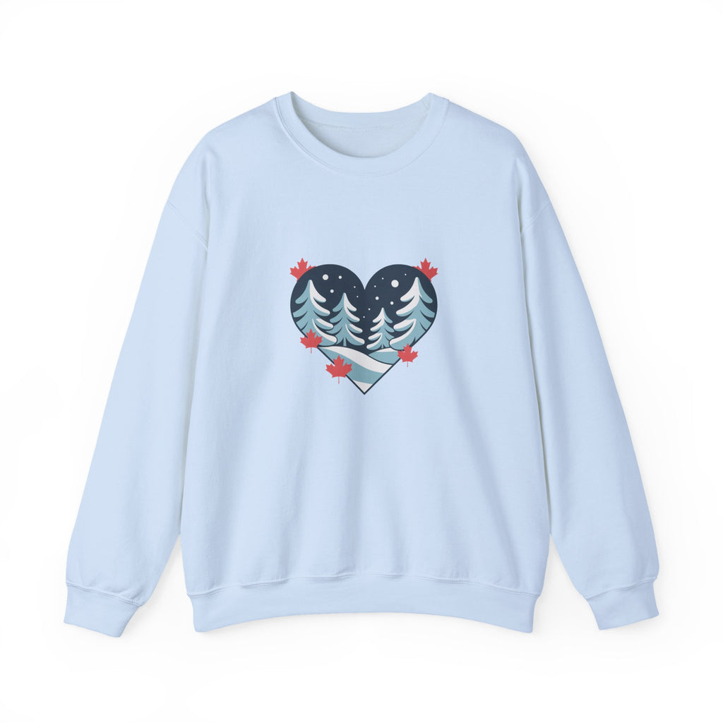 Winter Forest Heart Sweatshirt — Cozy Christmas Crewneck