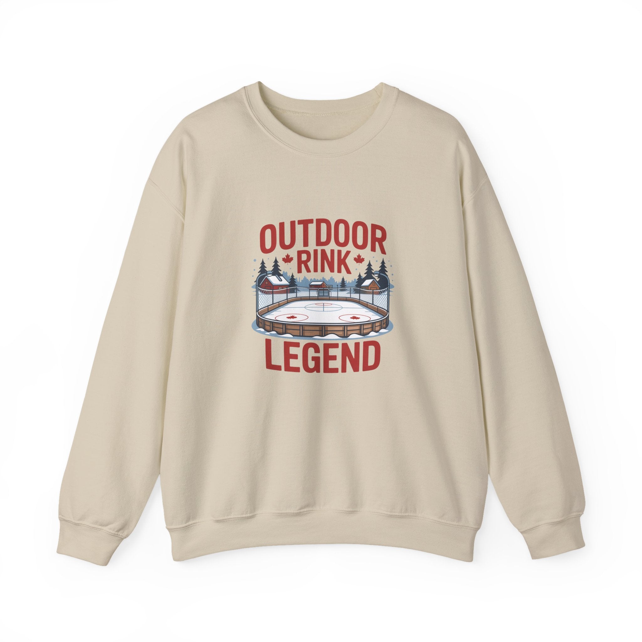 Outdoor Rink Legend Sweatshirt — Vintage Hockey Ice Rink Crewneck