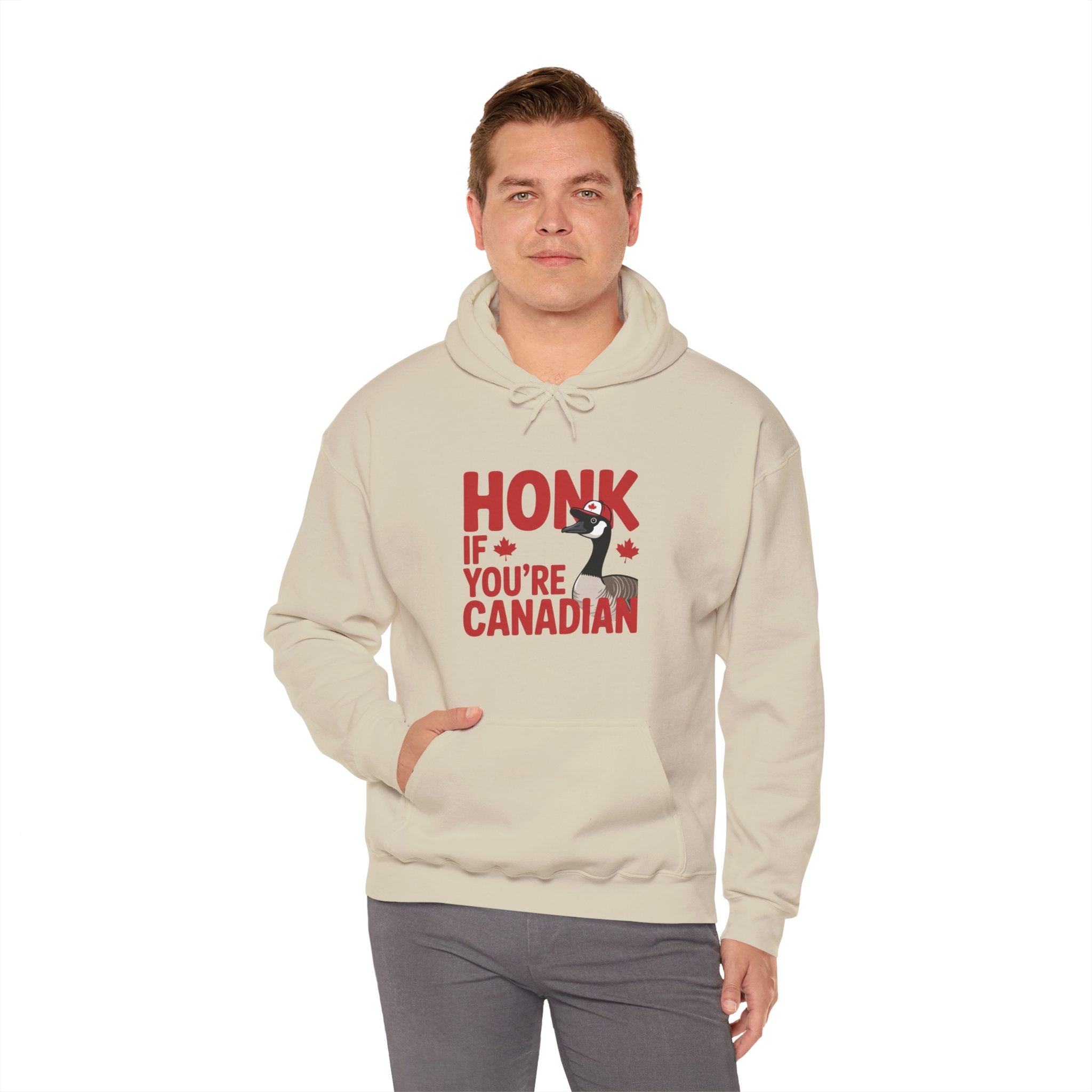 Hoodie - "Honk If You're Canadian" Maple Goose Canada Pride Sweatshirt