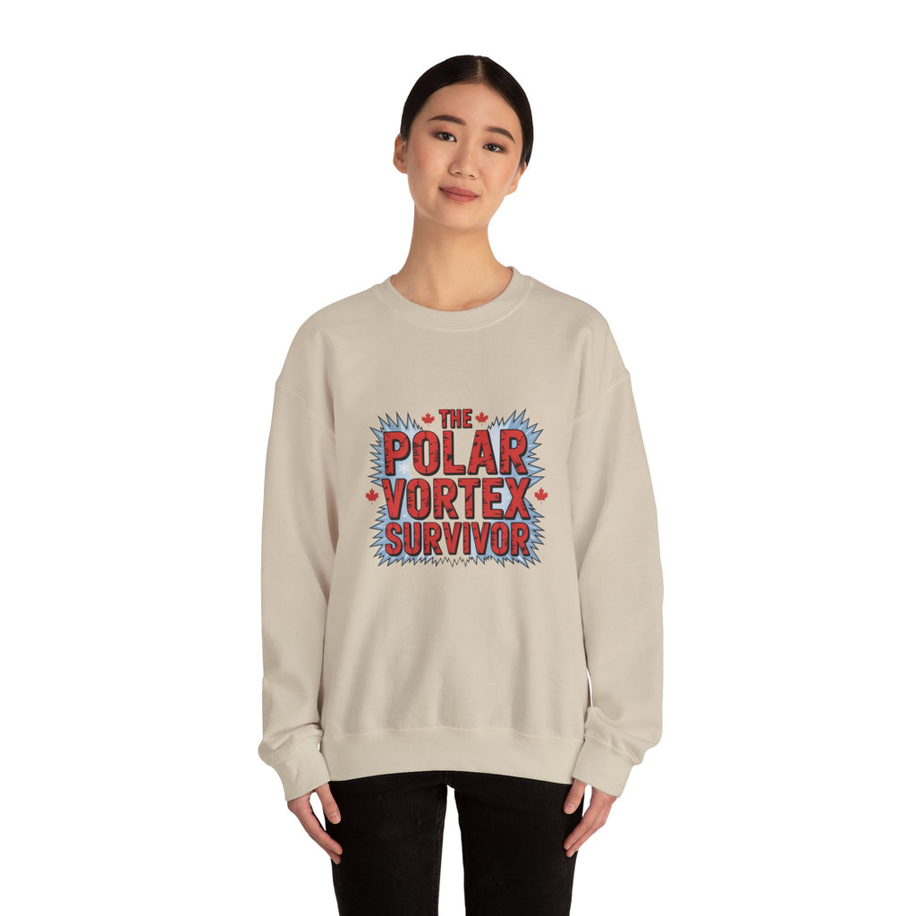Polar Vortex Survivor Sweatshirt — Funny Winter Cold Weather Crewneck