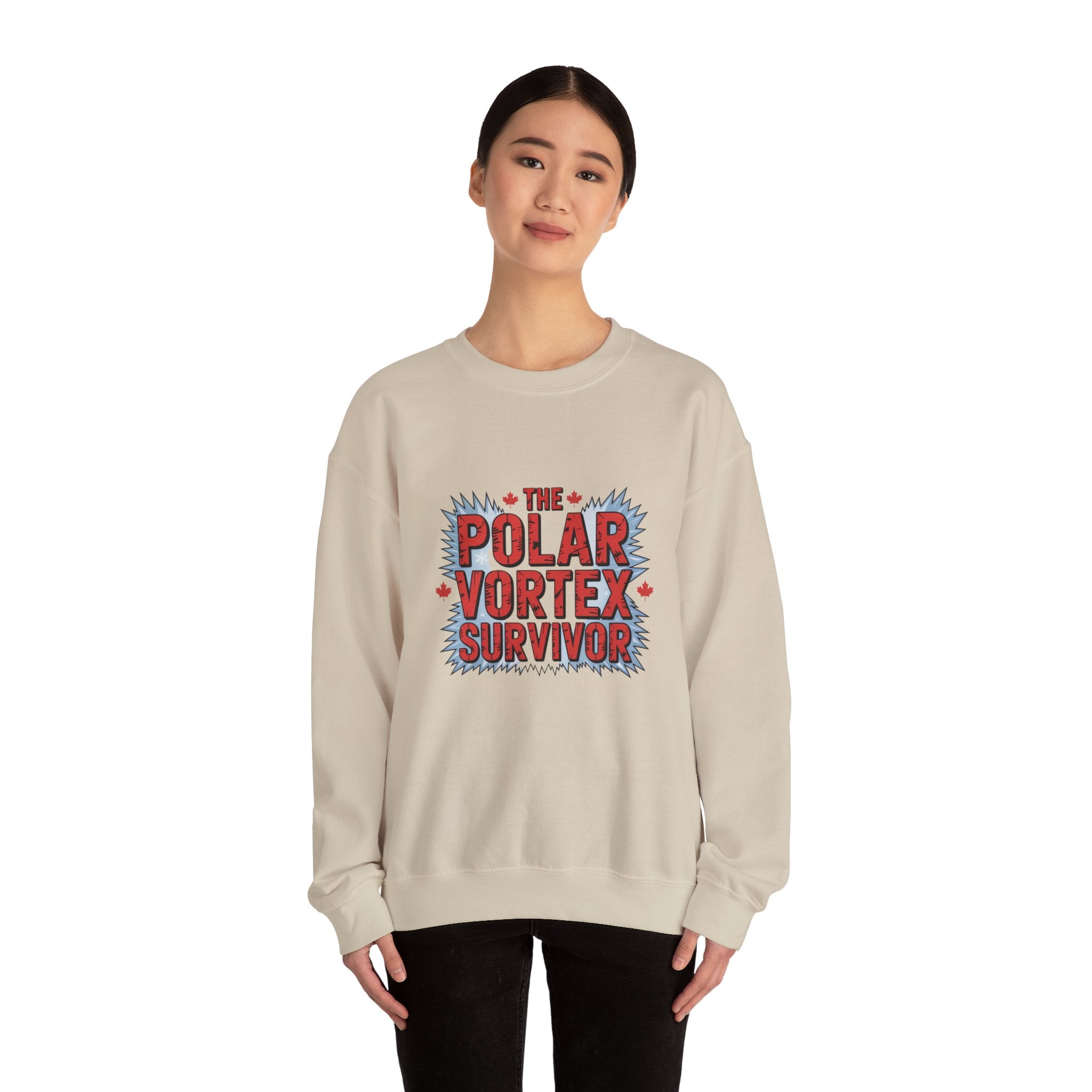 Polar Vortex Survivor Sweatshirt — Funny Winter Cold Weather Crewneck