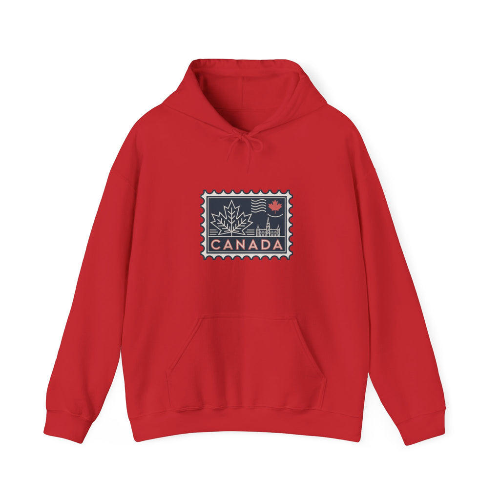 Canada Stamp Hoodie – Vintage Maple Leaf Canadian Travel Sweatshirt