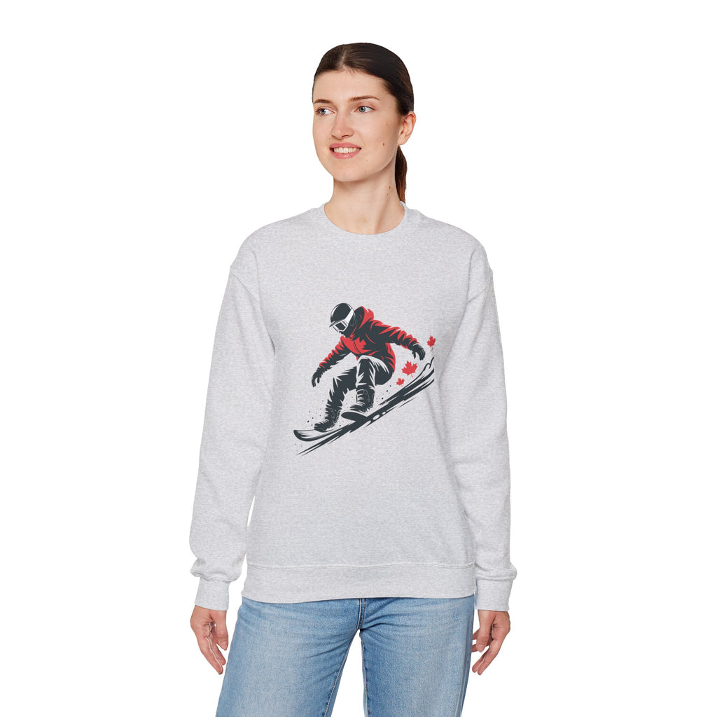 Snowboarder Graphic Sweatshirt – Red Jacket Winter Snowboarding Crewneck