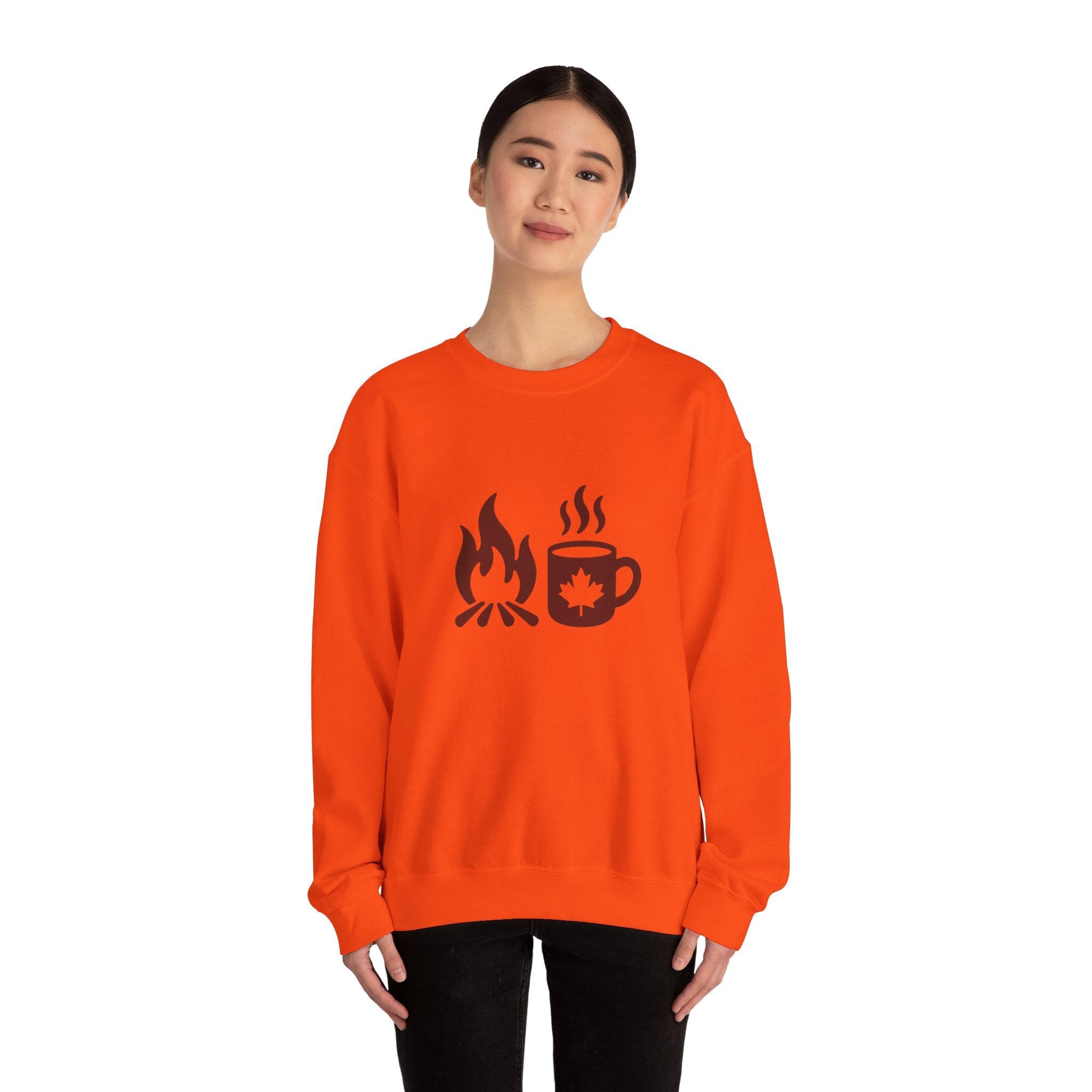 Campfire & Coffee Crewneck Sweatshirt — Cozy Camping Coffee Sweatshirt