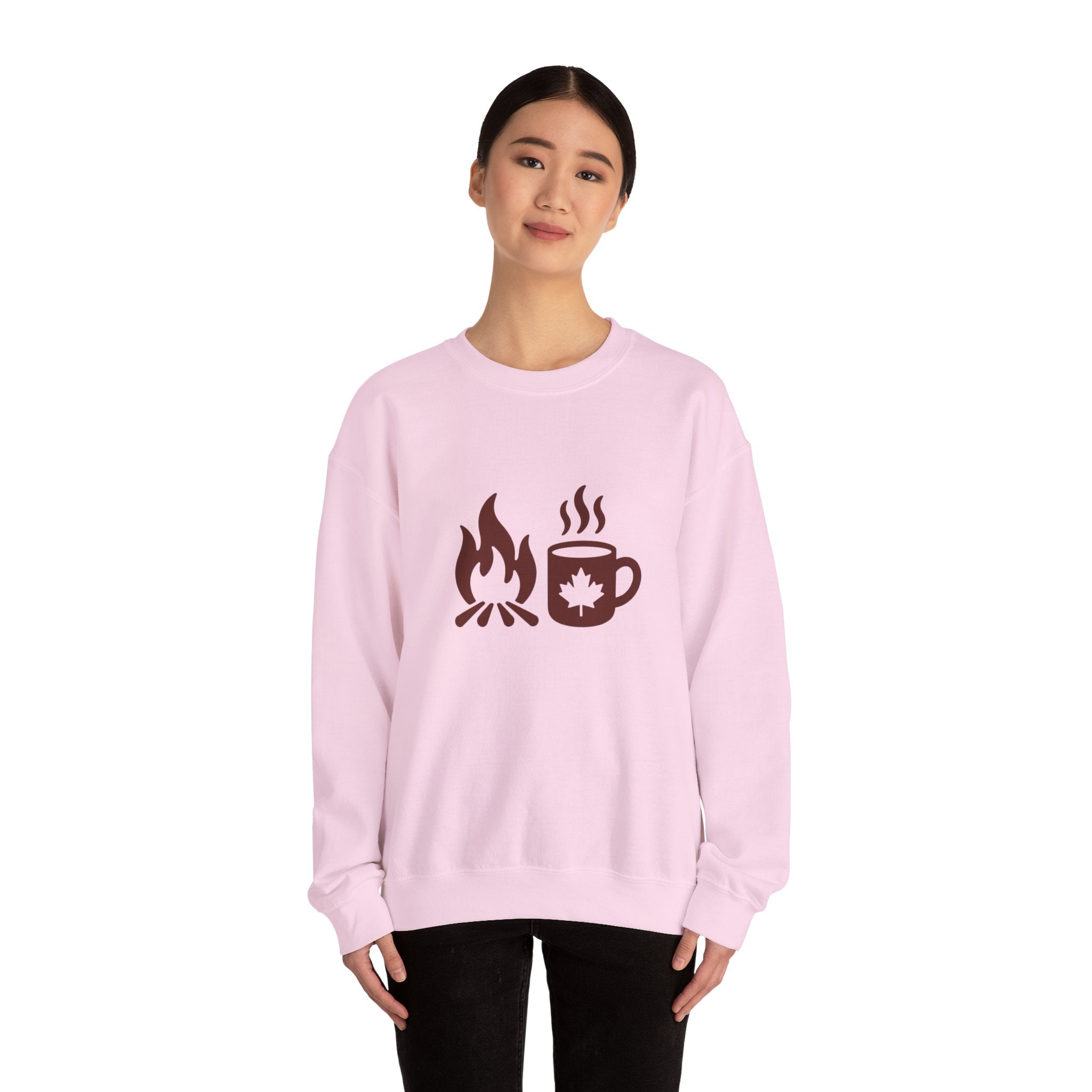 Campfire & Coffee Crewneck Sweatshirt — Cozy Camping Coffee Sweatshirt