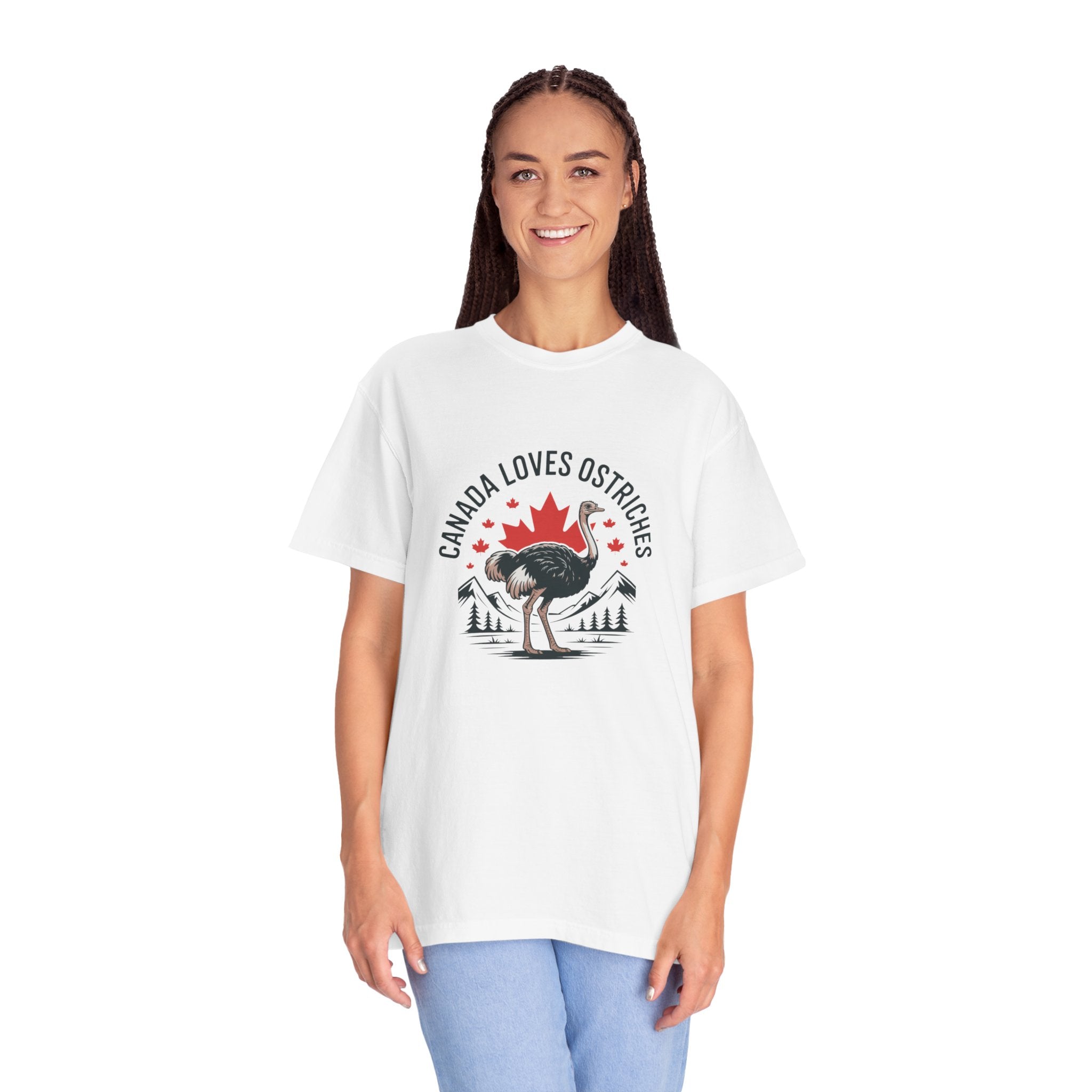 Canada Loves Ostriches T-Shirt — Canadian Novelty Graphic Tee