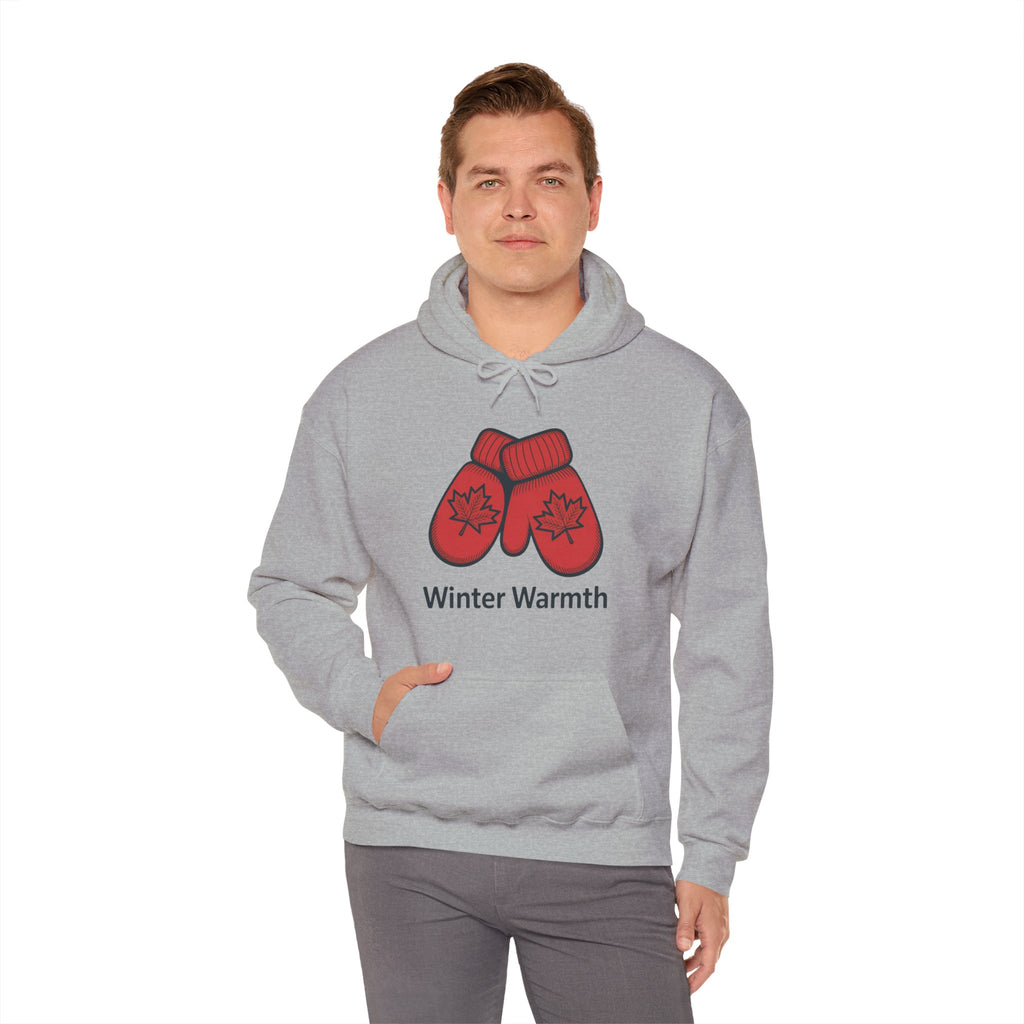 Winter Warmth Hoodie — Red Maple Mittens Cozy Winter Sweatshirt